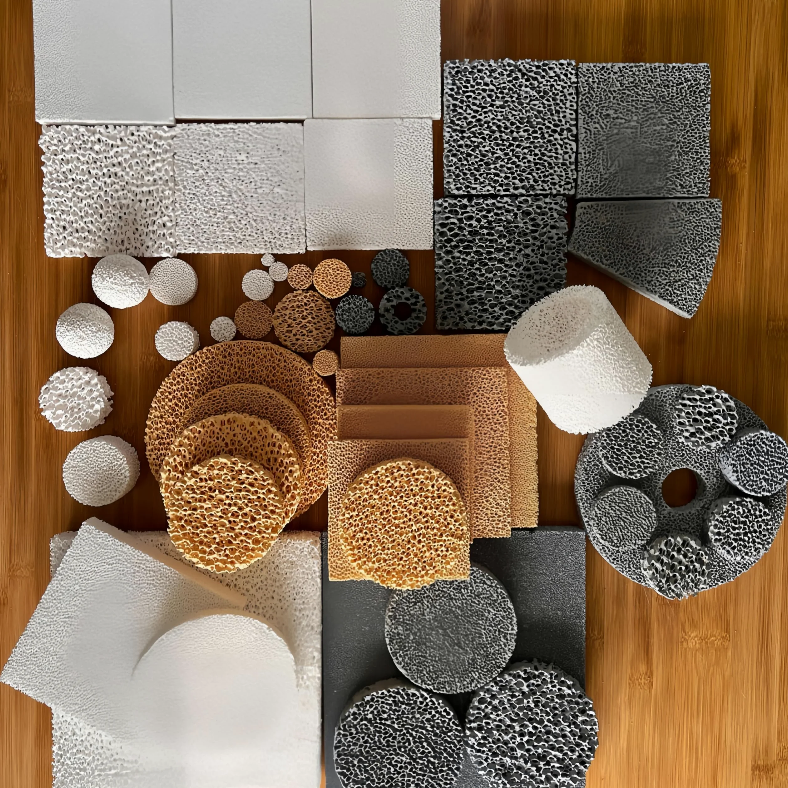Filtro cerámico de espuma de alta temperatura - Filtro de fundición de alúmina y carburo de silicio for filtración de metal fundido 1 pieza(Al 60x60x15mm)