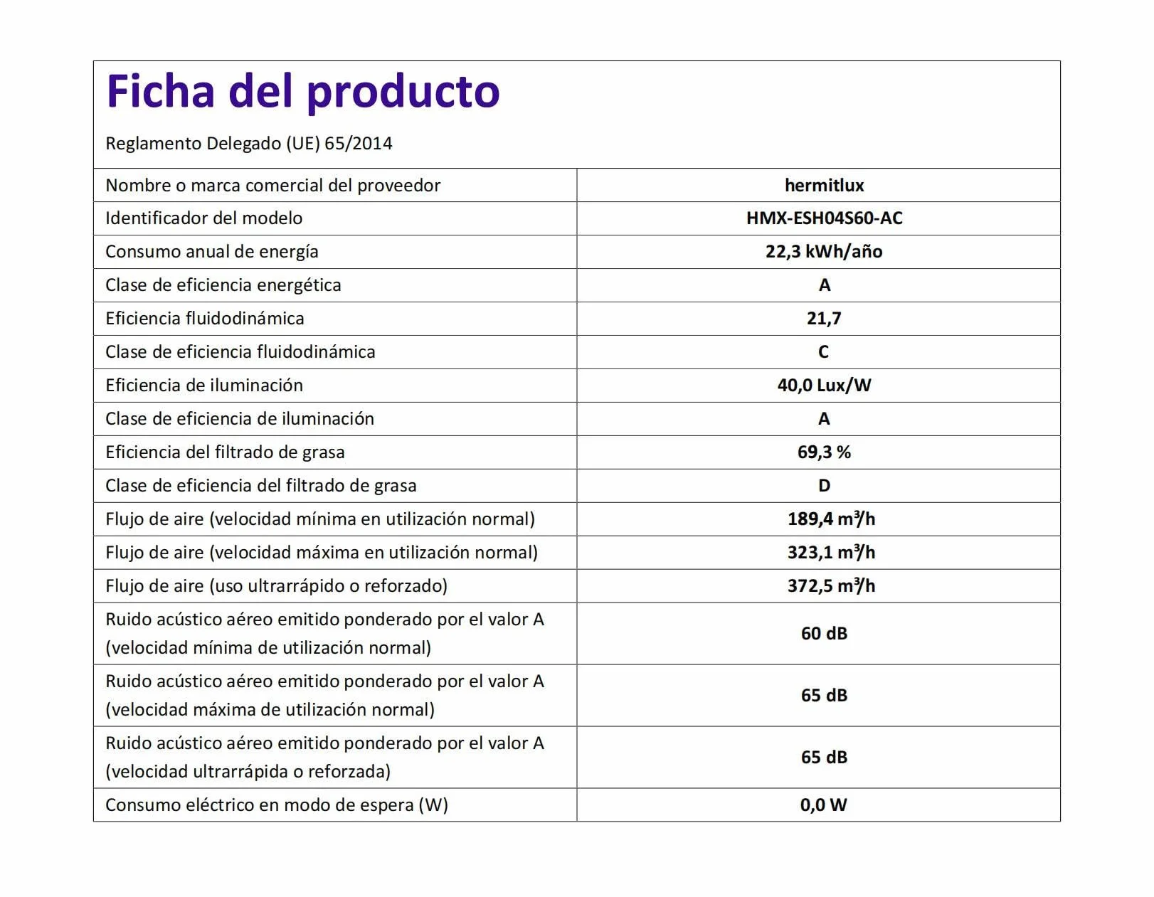Hermitlux Campana Extractora Telescópica 60cm 360m³/h Acero Inoxidable LED