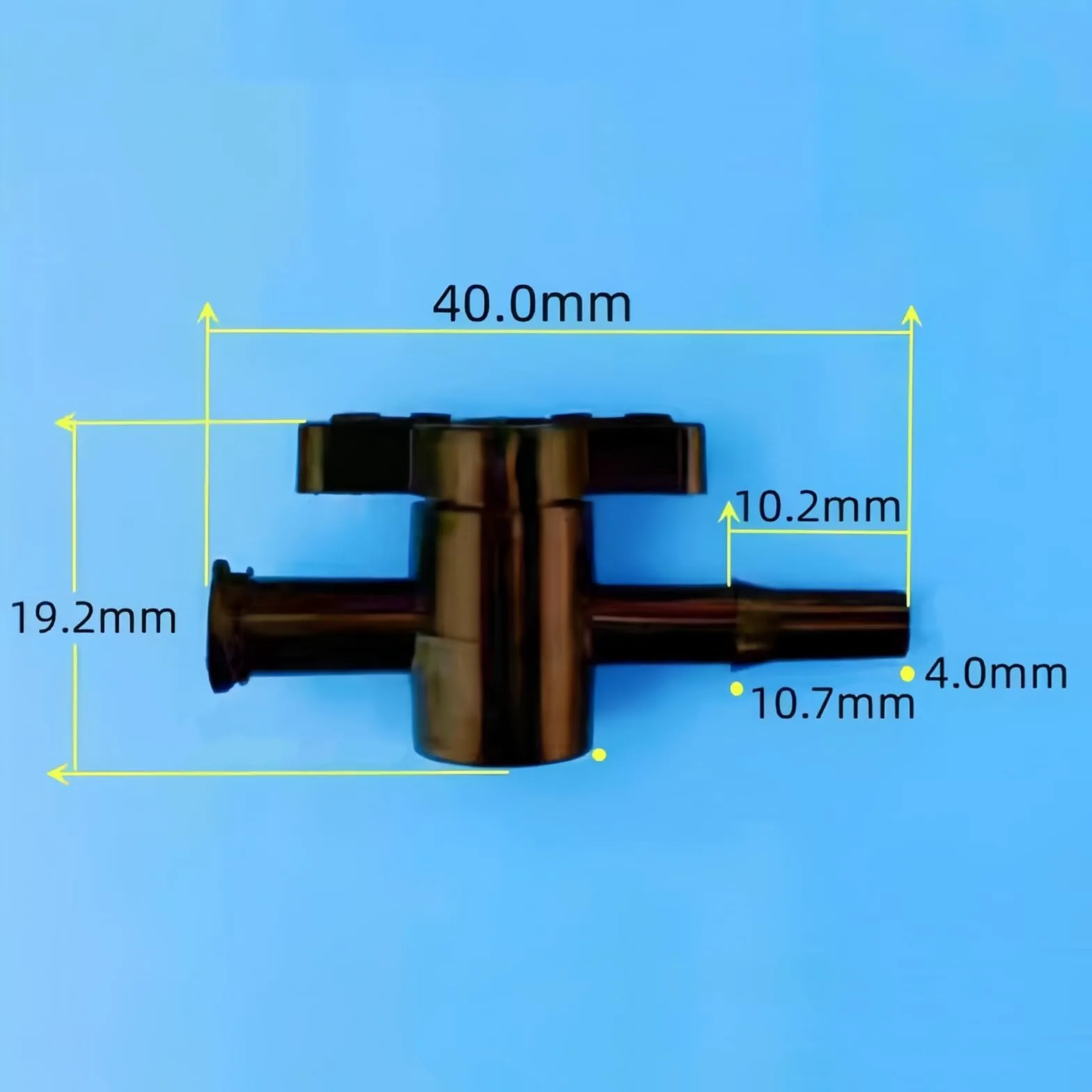 Válvula de paso de dos vías de policarbonato, 100 Uds válvula de llave paso 2 vías hembra a PP púas Multicolor for acuario laboratorio(Black)