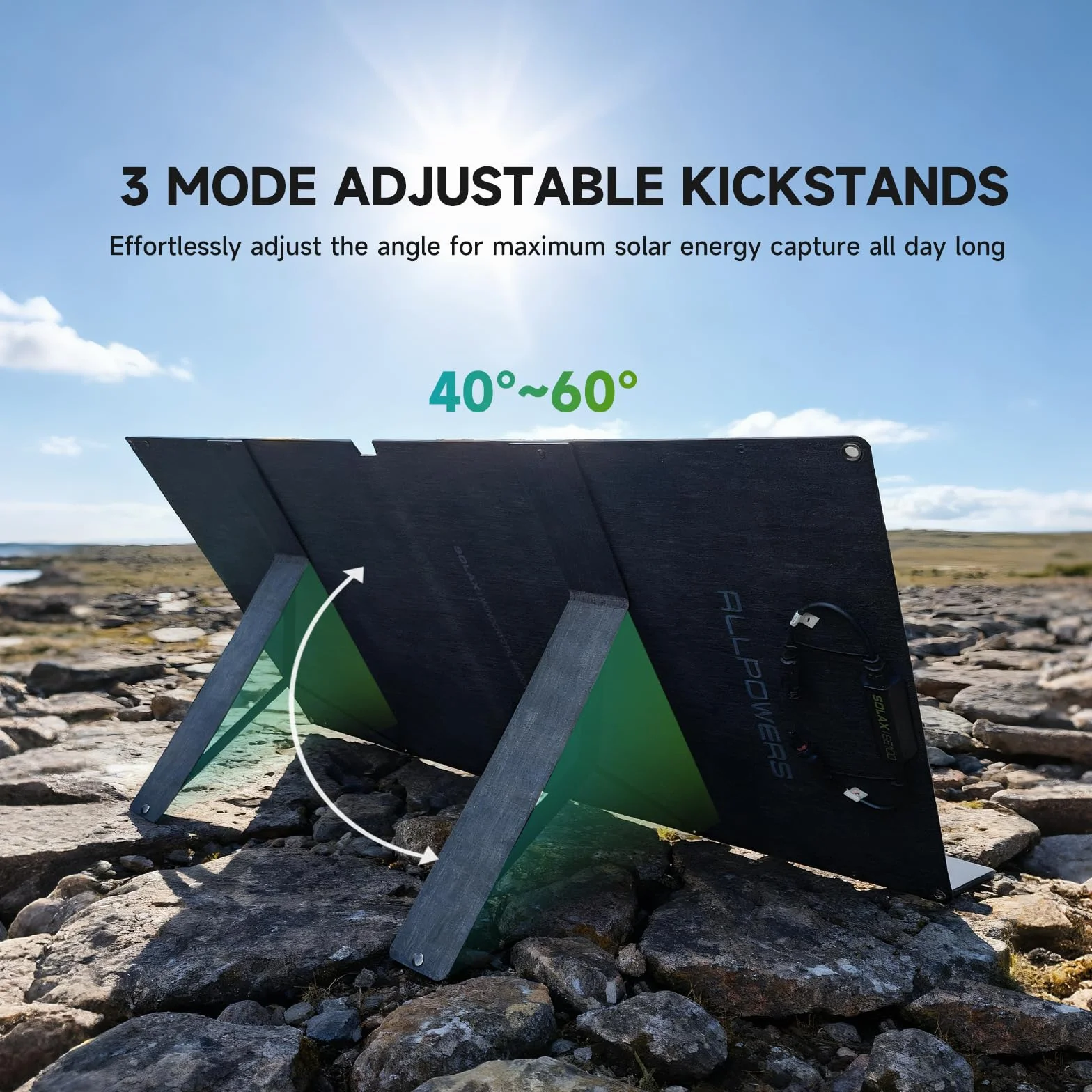 ALLPOWERSSOLAX SE100 4kg Placa Solar Portátil 100W Plegable,Panel Solar Monocristalino Alta Eficiencia 25%,IP68 Impermeable para Acampada,Viajes, Emergencias Compatible con Baterías Móviles