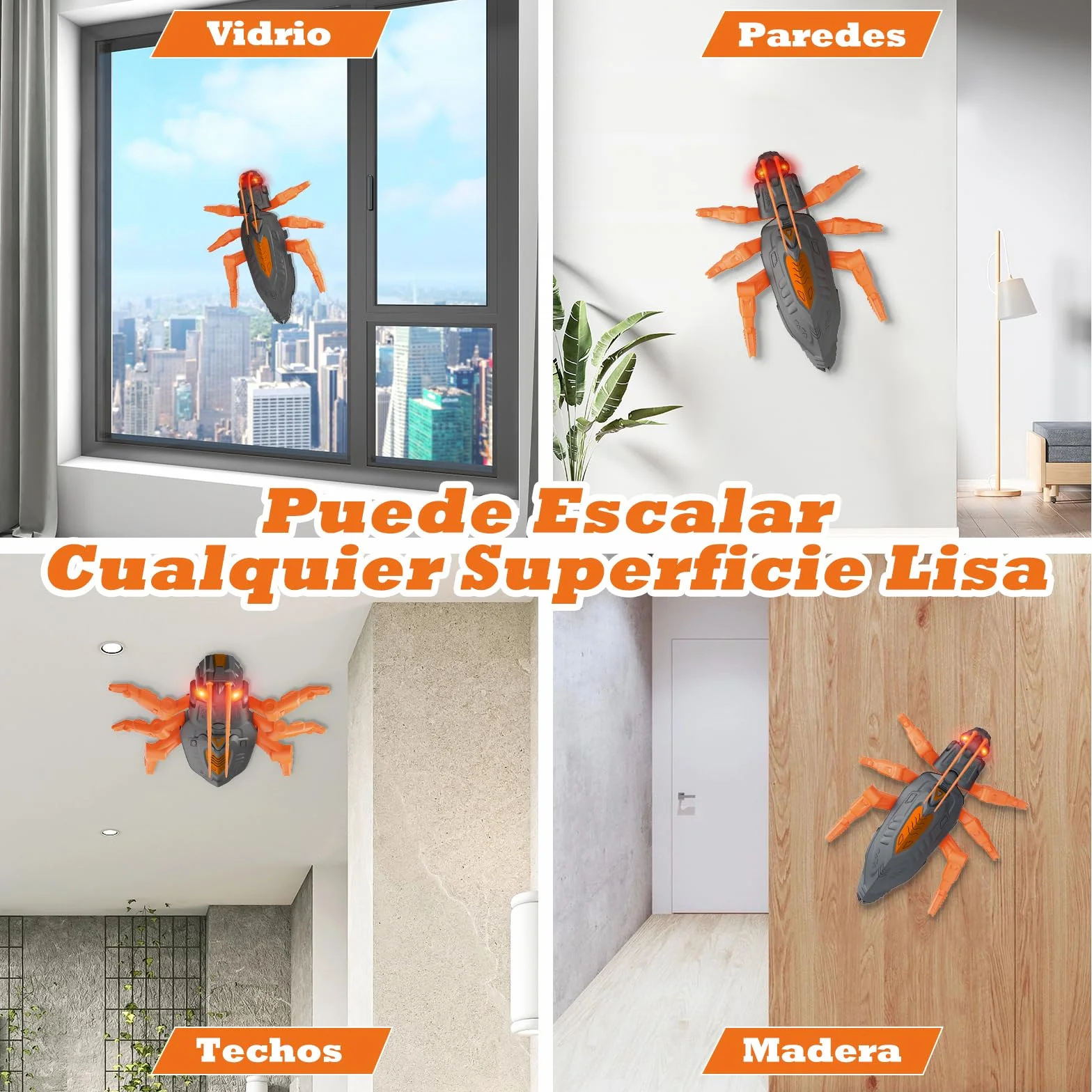 Wall Crawler Kakerlaken Robot Control Remoto Recargable con Ojos LED, Juguetes Niños 4 Años