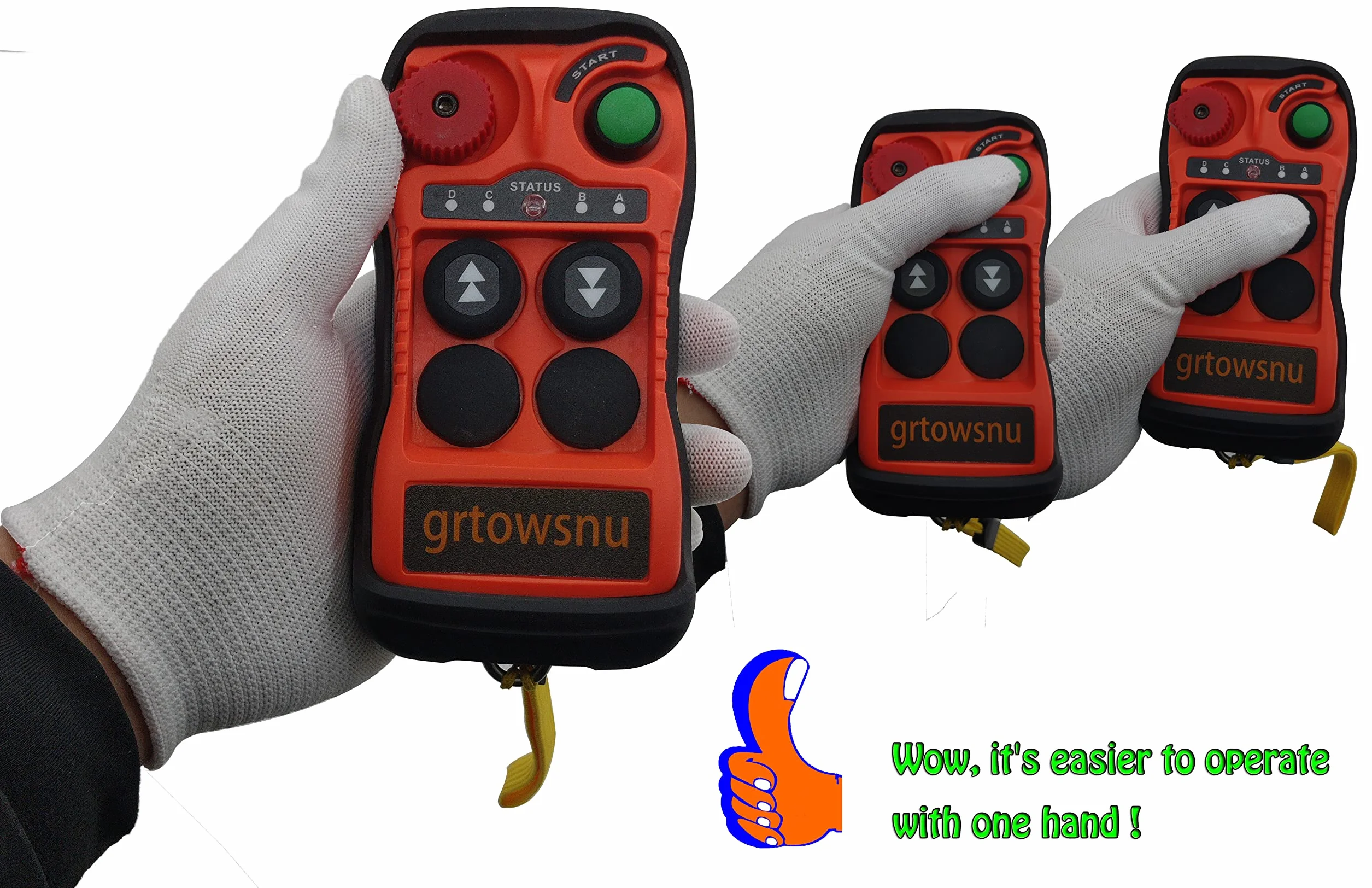 2 botones Control Remoto Mando a distancia inalámbrico para grúa Industrial Radio para Polipasto Eléctrico de Cadena Grúa Puente Camión