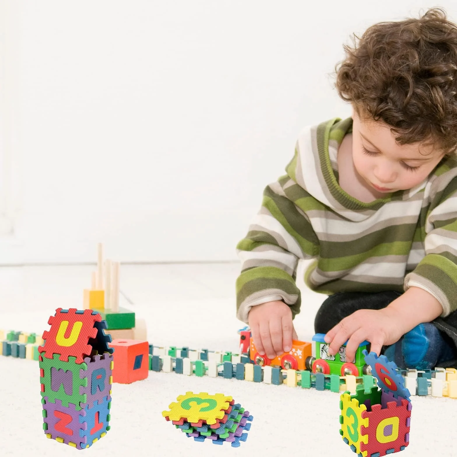 Alfombra Infantil Espuma EVA 36pcs Tapete Puzzle Números y Letras 9x9cm para Gateo