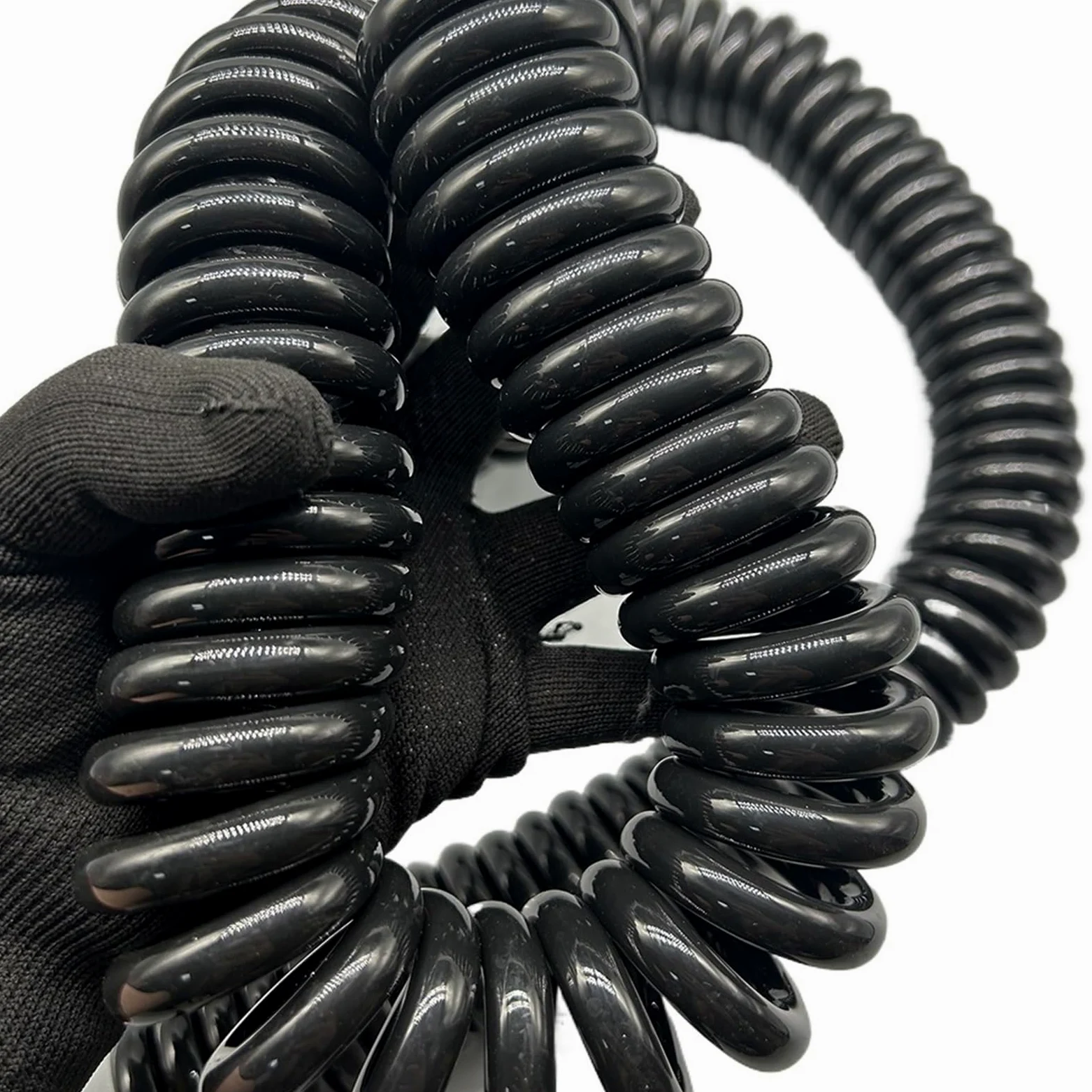 Hélice elástica, Cable de Alambre súper Suave 2 núcleos, Cable alimentación telescópico elástico Cuadrado,5mm, Bobina retráctil en Espiral Resorte(Stretch 4 Meter)