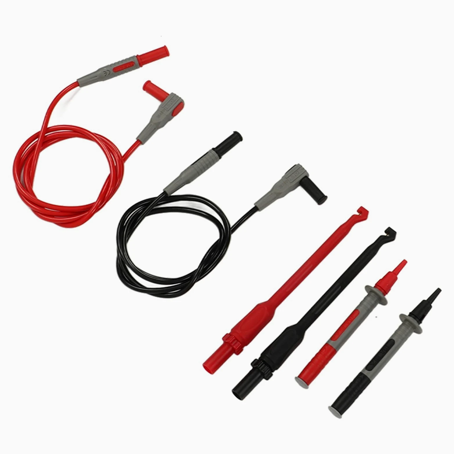 Juego de cables de prueba para multímetro de 62 piezas, puntas de prueba para multímetro digital con enchufe de banana, pinza de cocodrilo y sonda de aguja; kit de gancho de prueba