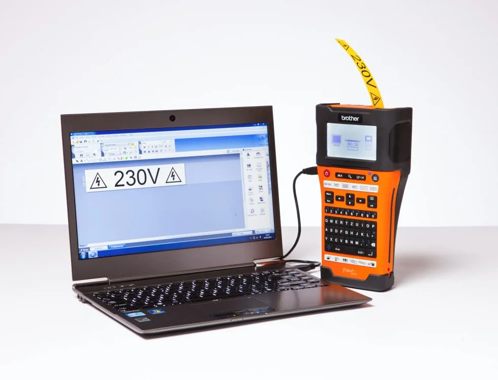 Brother PTE550VWP. Rotuladora electrónica Profesional con conexión PC y WiFi para electricistas e instaladores