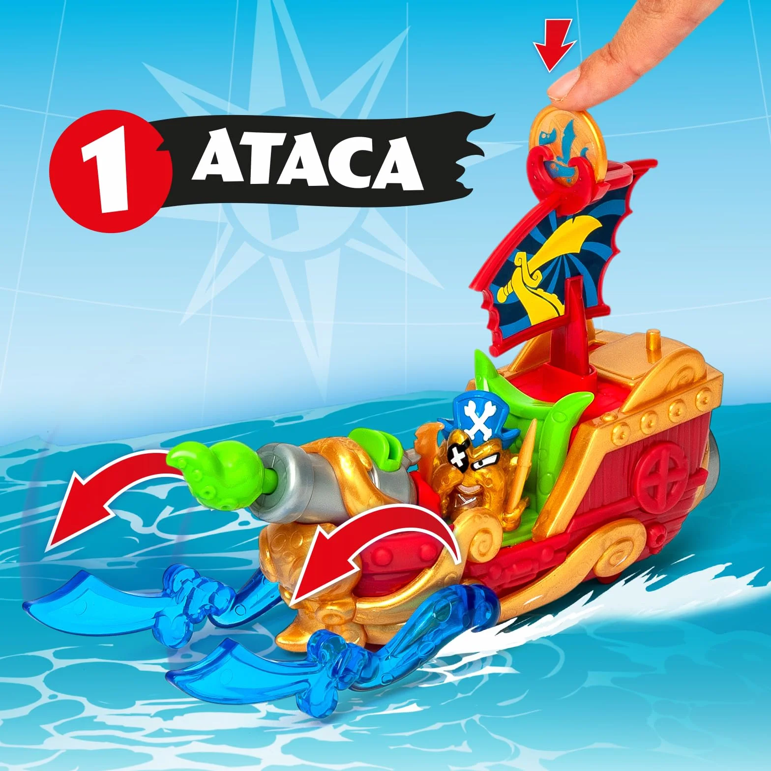 PIRATIX Adventure World Octo Fury Barco Pirata Pulpo con Poderes Ocultos
