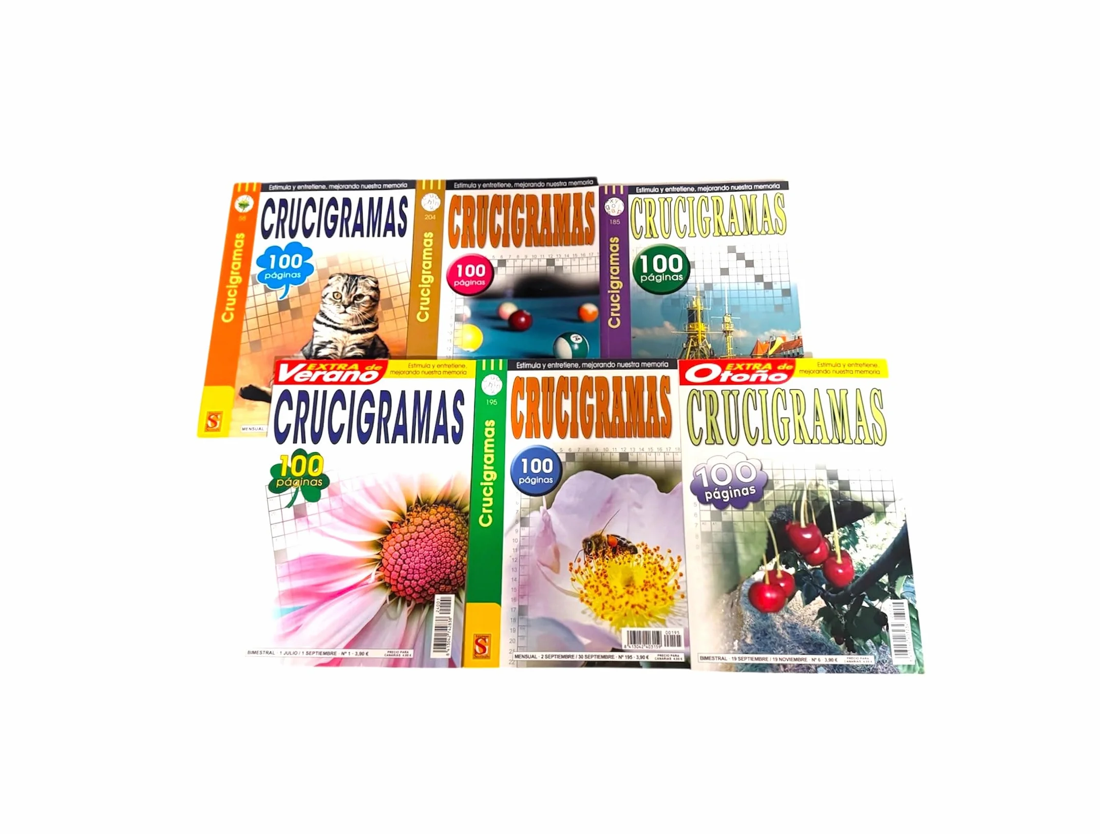 Pack 4 Libros Crucigramas Adultos Mayores 354 Pasatiempos Español Surtidos
