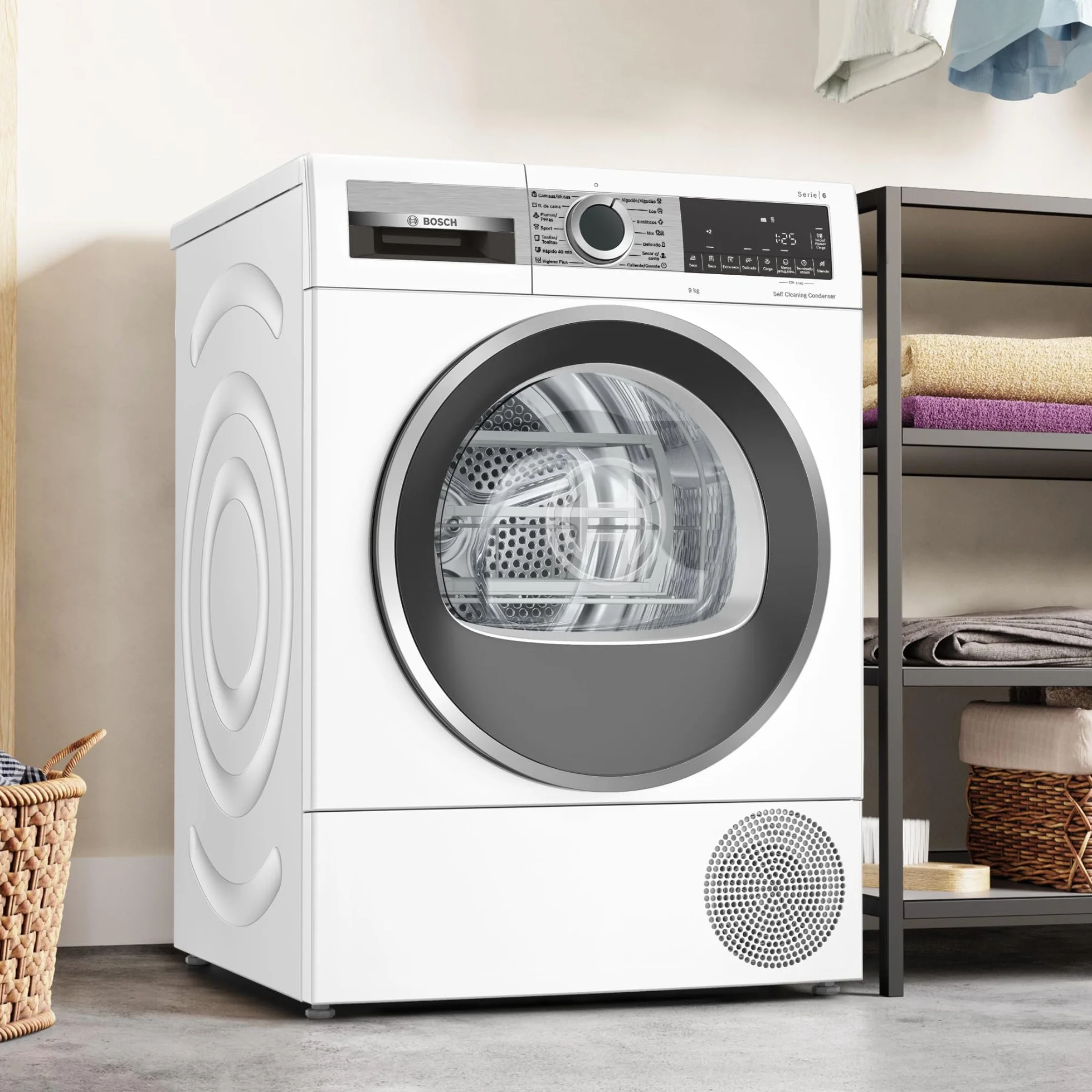 Bosch Serie 6 Secadora con Bomba de Calor 9 kg AutoDry WQG245D1ES Blanco