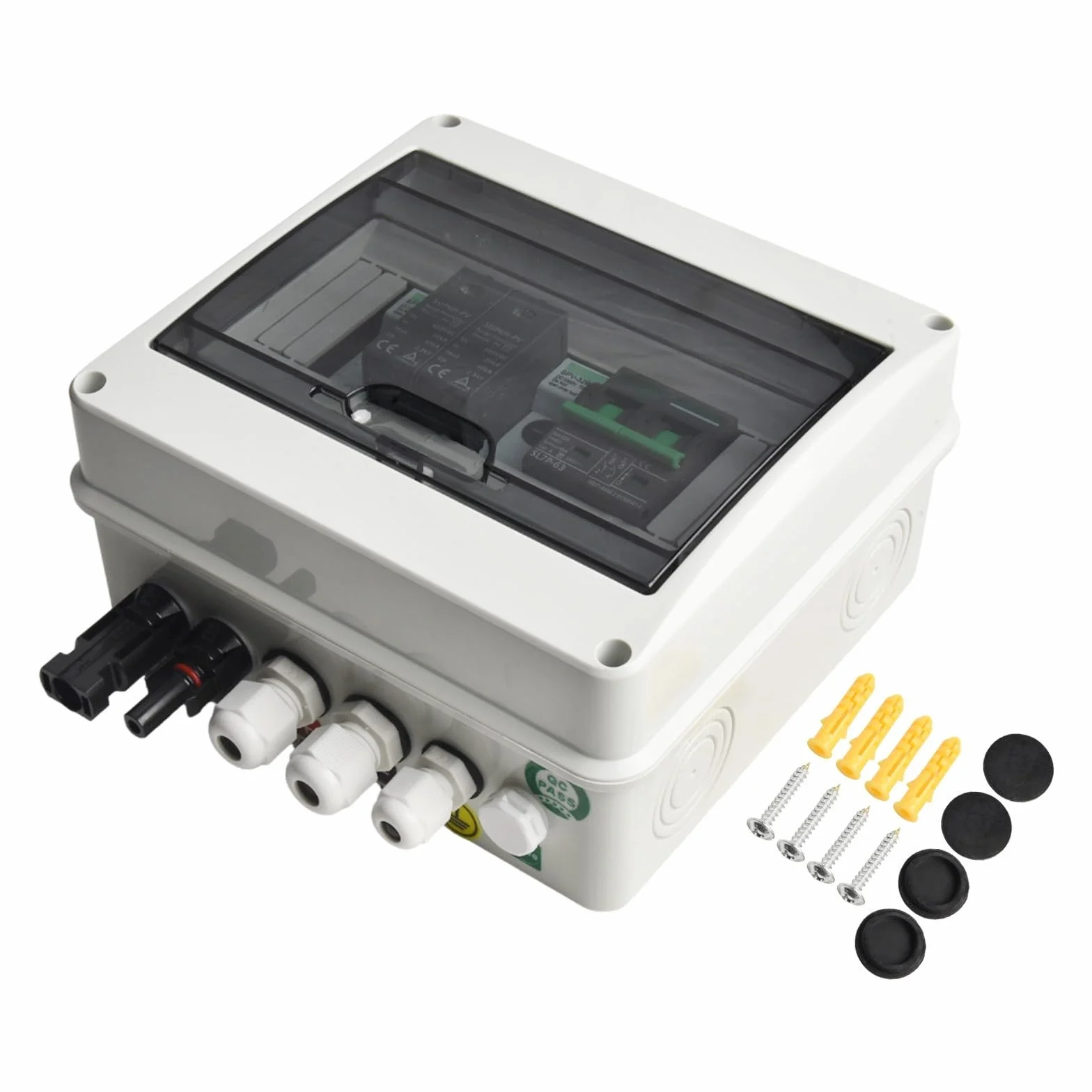 Caja solar del combinador del picovoltaico, 550V 1 en 1 hacia fuera combinador impermeable de la secuencia de DC de IP65 con la protección del sobrevoltaje para el panel solar residencial