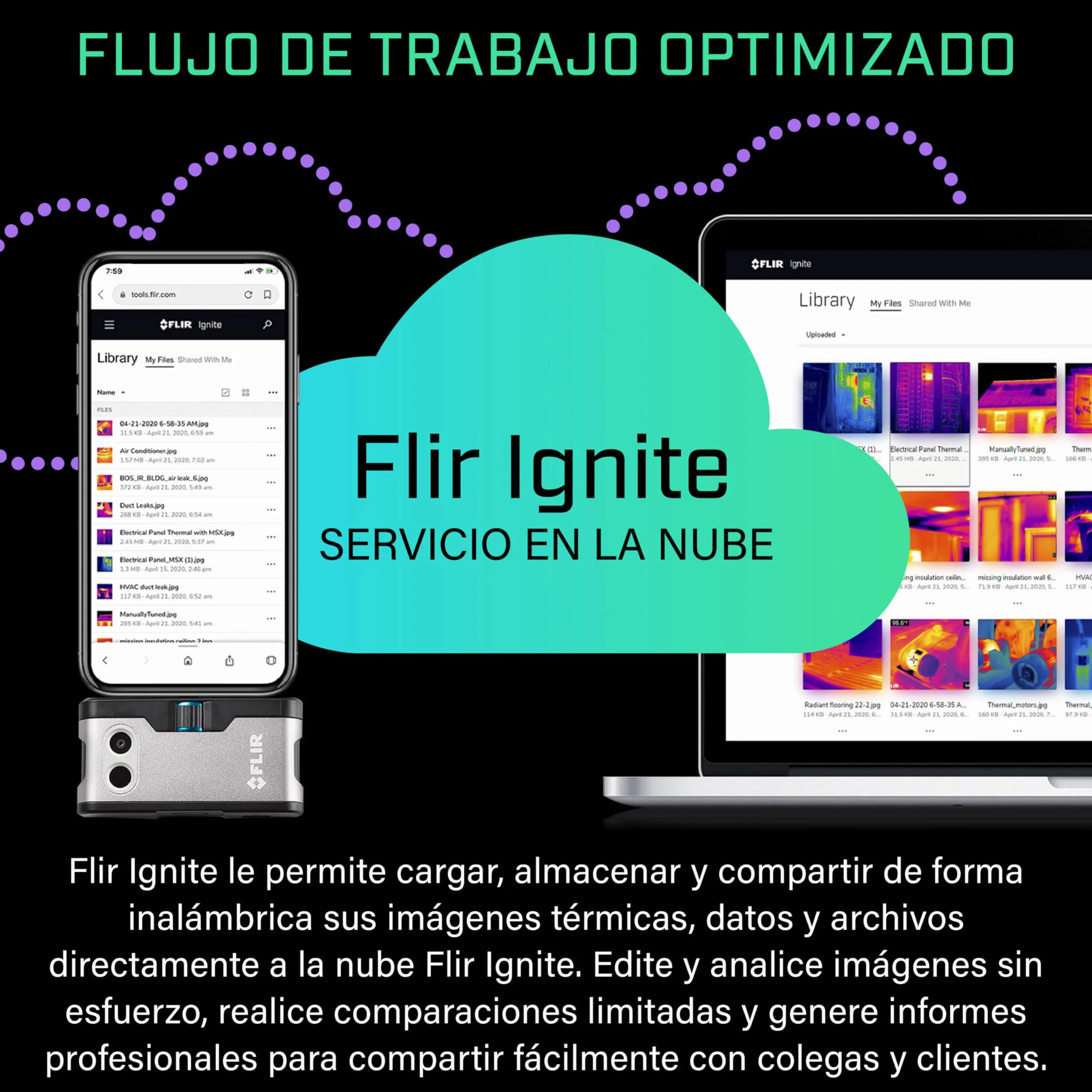 Flir One Cámara Termográfica para Smartphones iOS iPhone 15 Posteriores USB-C Súper Resolución 240x180 IR Nativo 80x60