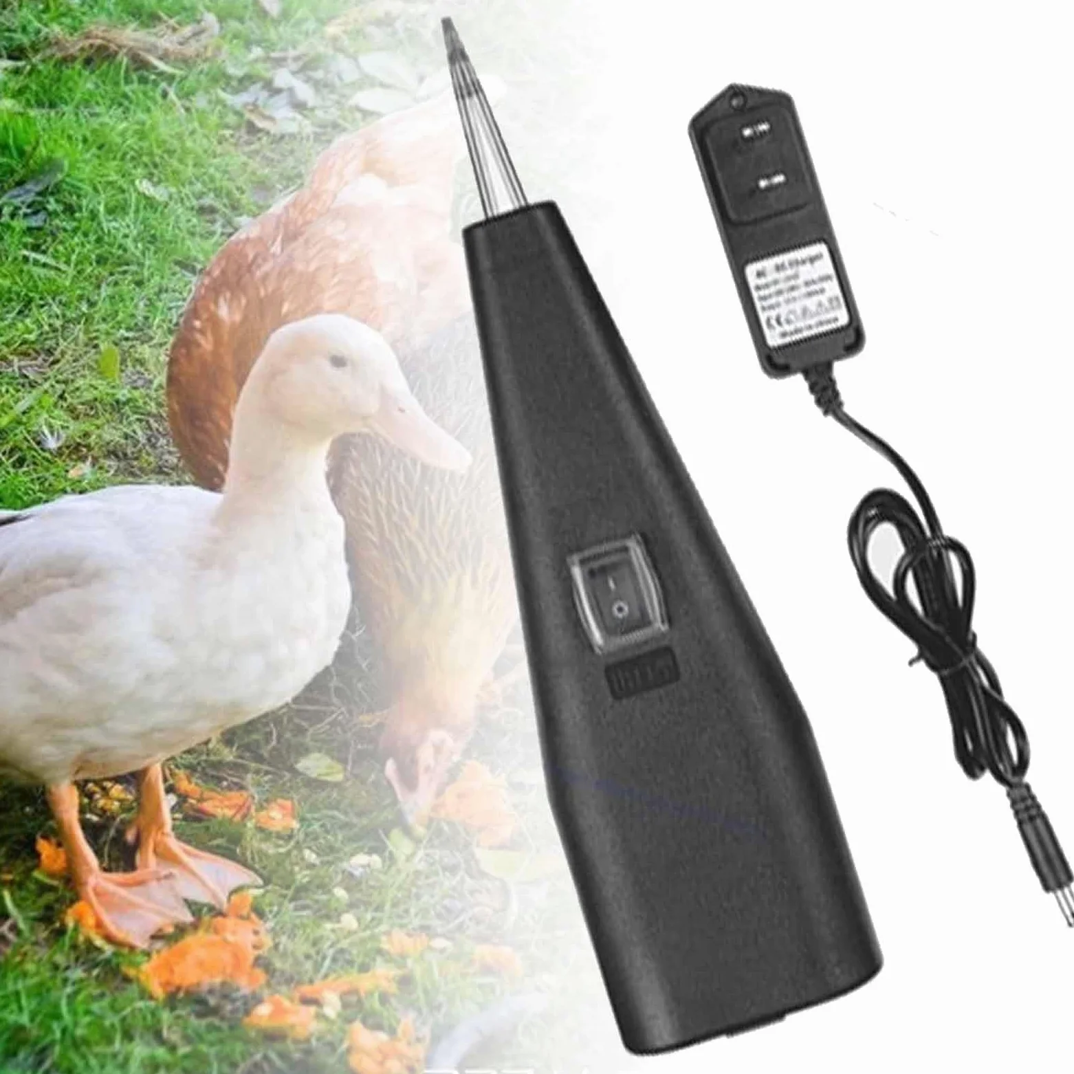Máquina desplumadora eléctrica de pollo, cabezal de cono de alta fricción, interruptor impermeable, duradera y fácil de limpiar para aves de corral, pato, pavo y pájaros