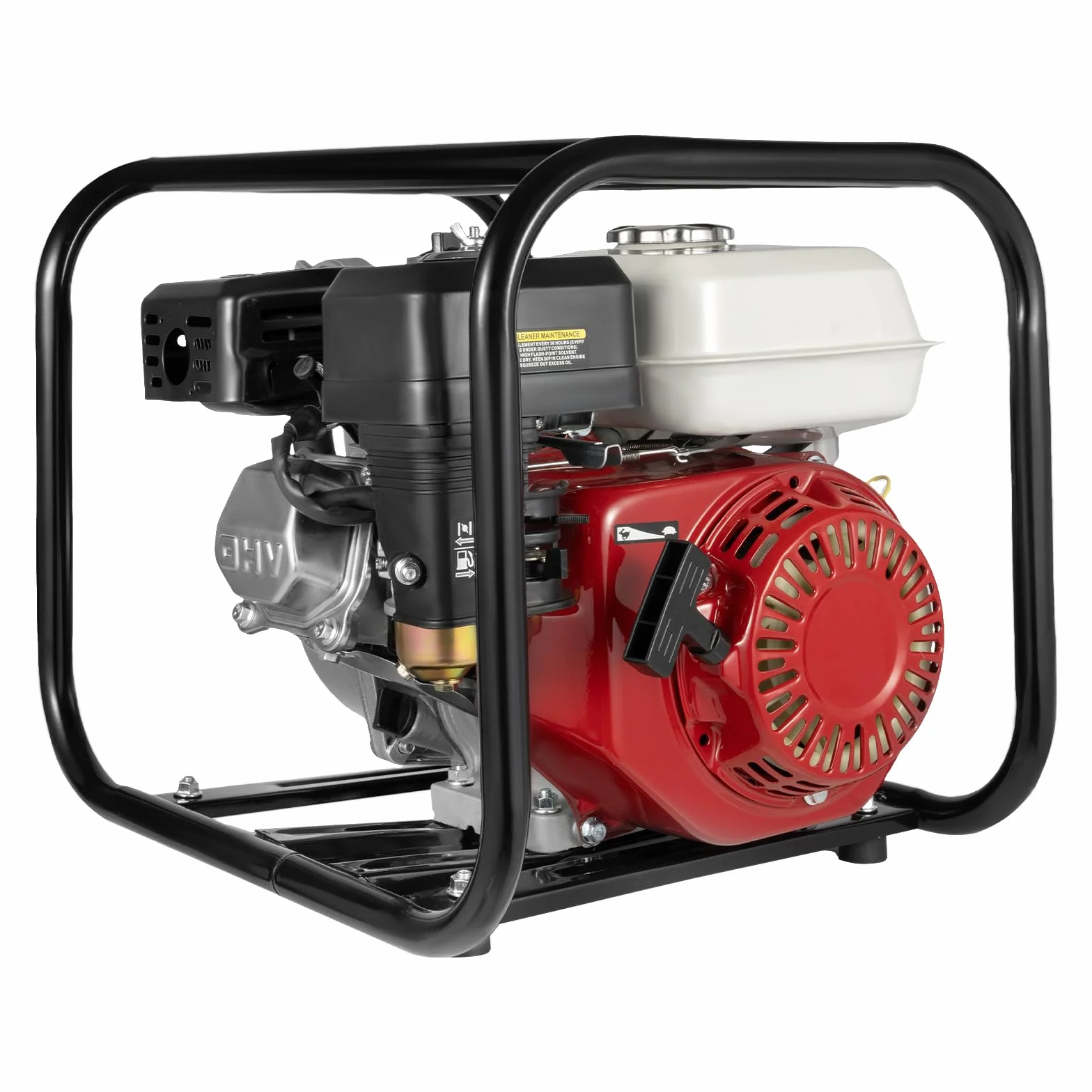 210CC Bomba de Agua de Gasolina 4800W 4 Tiempos Motobomba de Agua a Gasolina 6,5 CV 3600rpm Bomba de Agua Gasolina con Varilla de Manguito Filtro y 4 Almohadillas de Pie