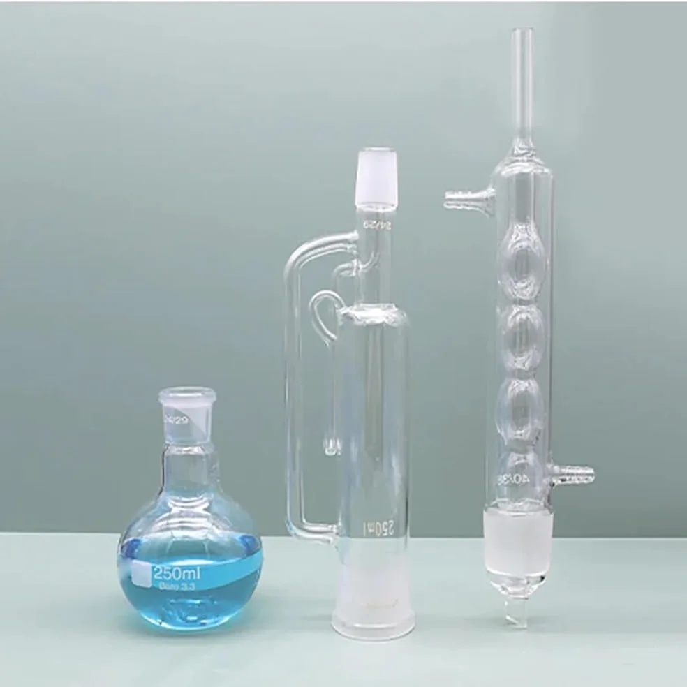 Equipos y suministros de laboratorio Aparato de extracción Soxhlet vidrio 250 ml con condensador bulbo y cuerpo extractor. Cristalería laboratorio