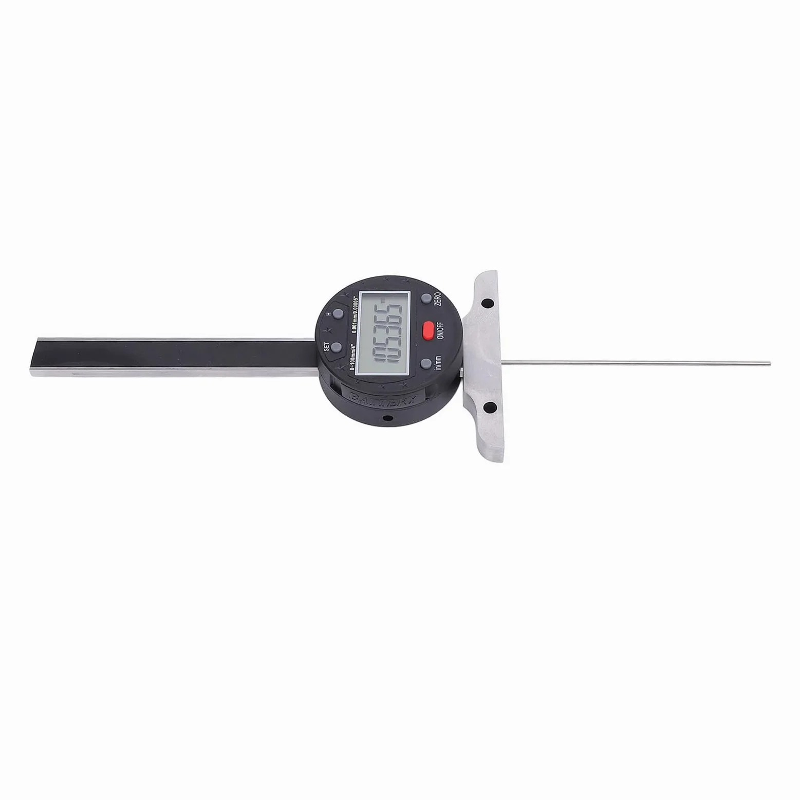 Medidor de Profundidad Electrónico, Acero de Aleación, Pantalla LCD, Medidor de Profundidad Digital Preciso con Precisión de 0,001 Mm para Carpintería y Metalurgia