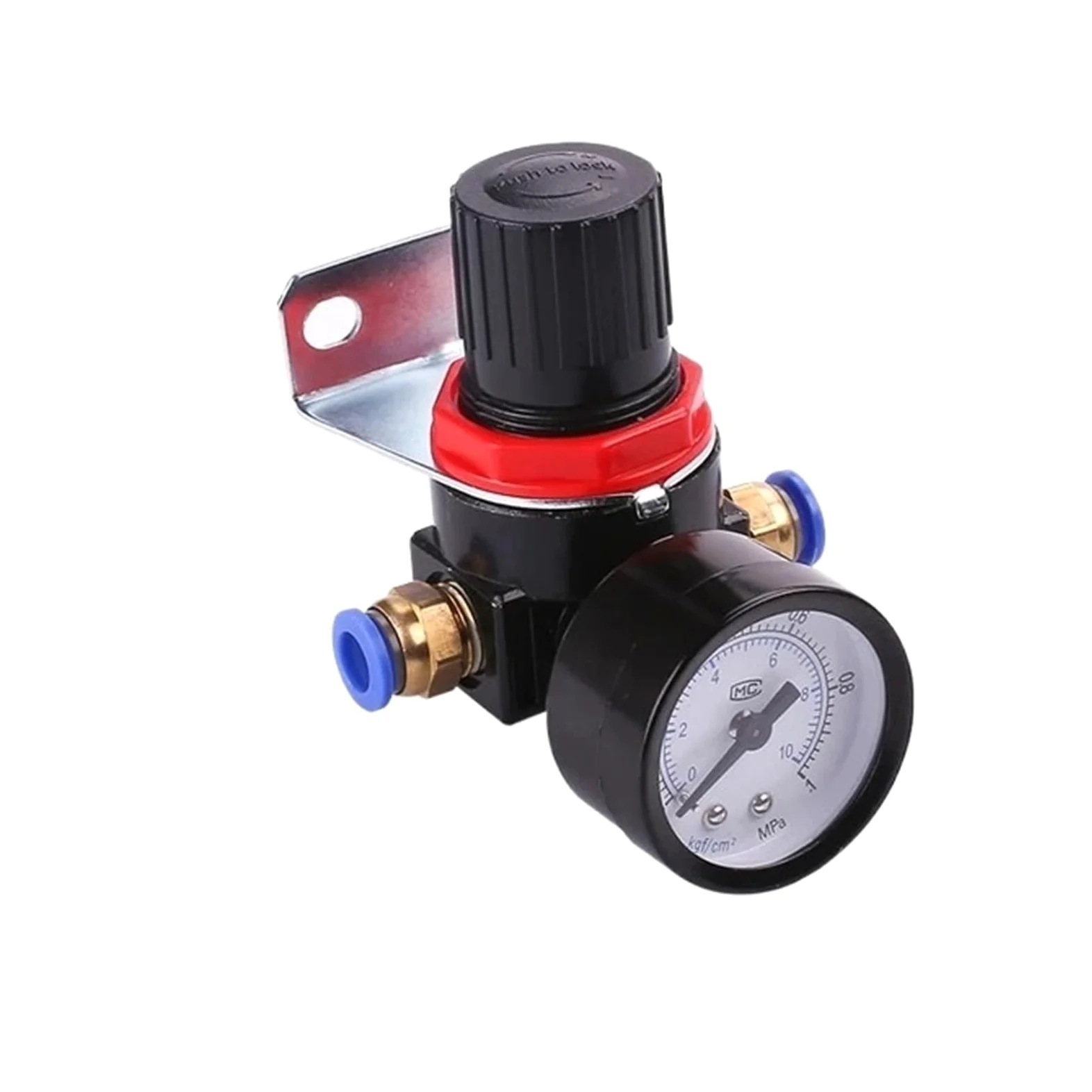 Regulador de presión de aire AR2000 1/4'' dispositivo de procesamiento de regulación de gas de bomba de compresor de control con manómetro ajustable(AR2000 PC12MM)
