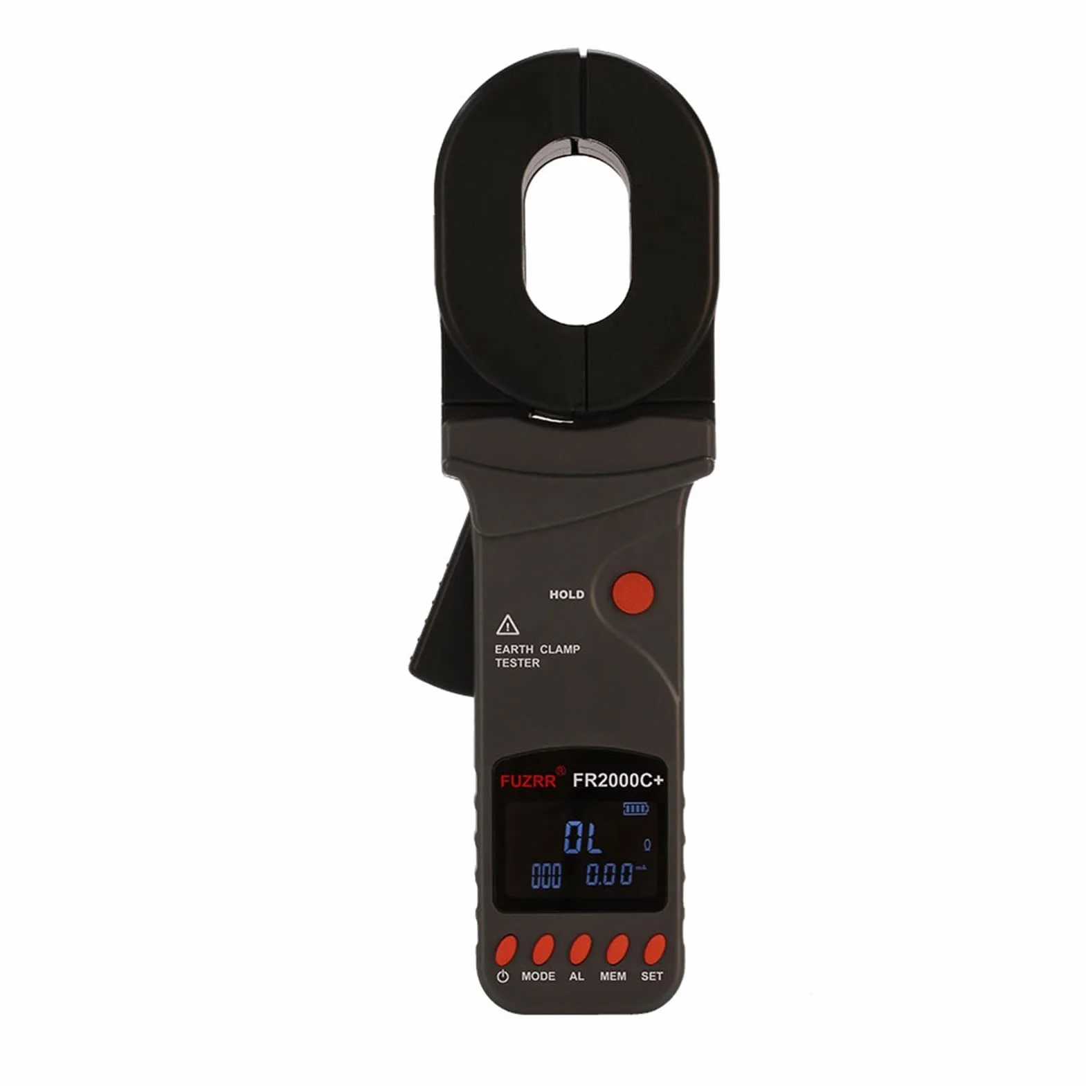 FR2000 Probador de resistencia a tierra de la pinza 0.0 1Ω-200Ω / 0.01Ω-200Ω / 0.01Ω-1200Ω Probador de tierra de tierra de alta precisión 0.001Ω para instrumentos y laboratorios, fábricas(FR2000C+)