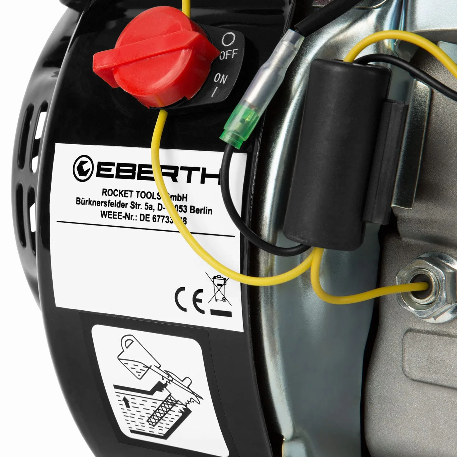 EBERTH Motor de gasolina 6,5CV, motor de gasolina de 4 tiempos con eje Ø 19,05mm, motor de kart con fusible de nivel de aceite, 1 cilindro, 196cc, arranque a tracción, refrigeración por aire