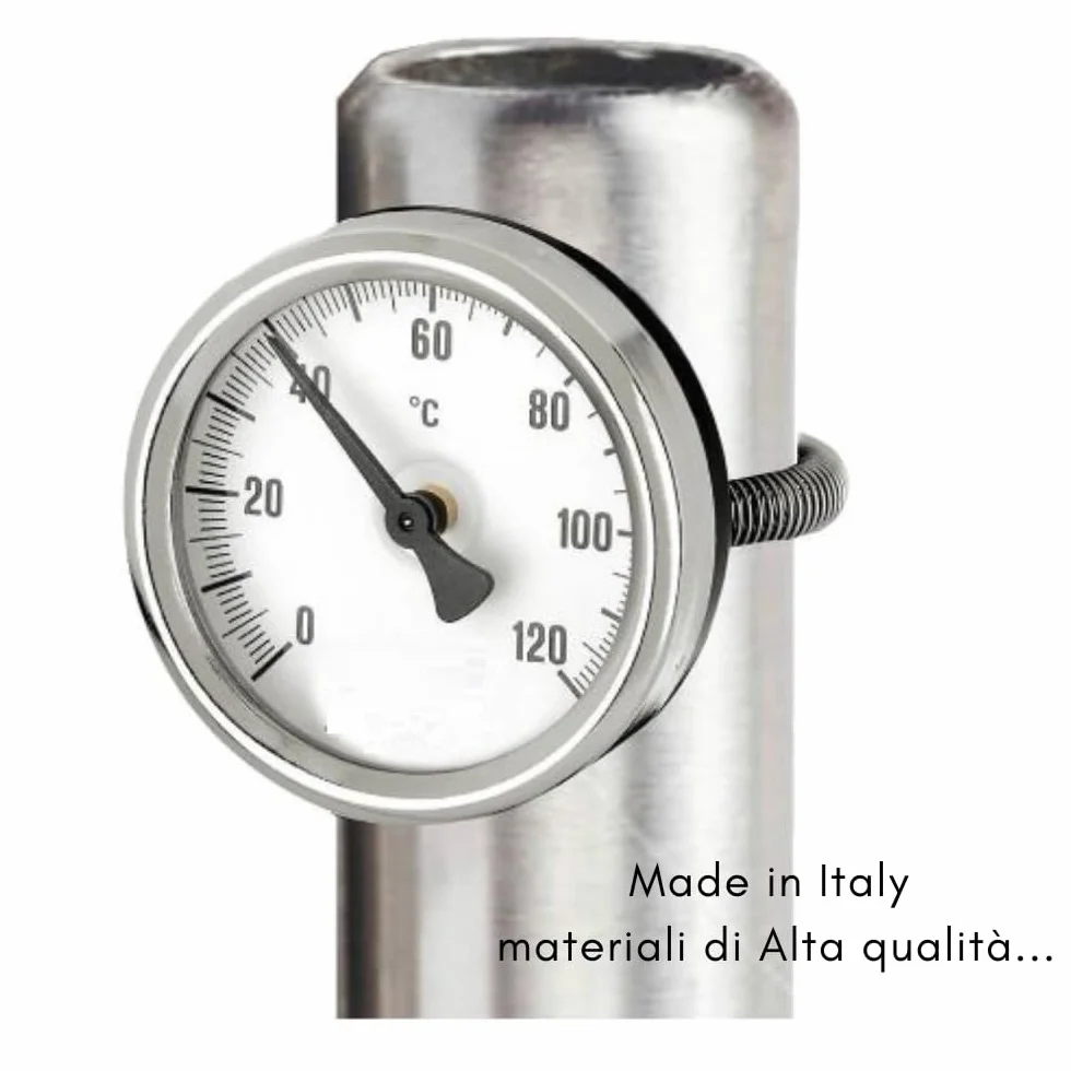 Schläfer Termómetro bimetálico de contacto para tubos clip muelle acero inoxidable 63 mm 0-120 °C