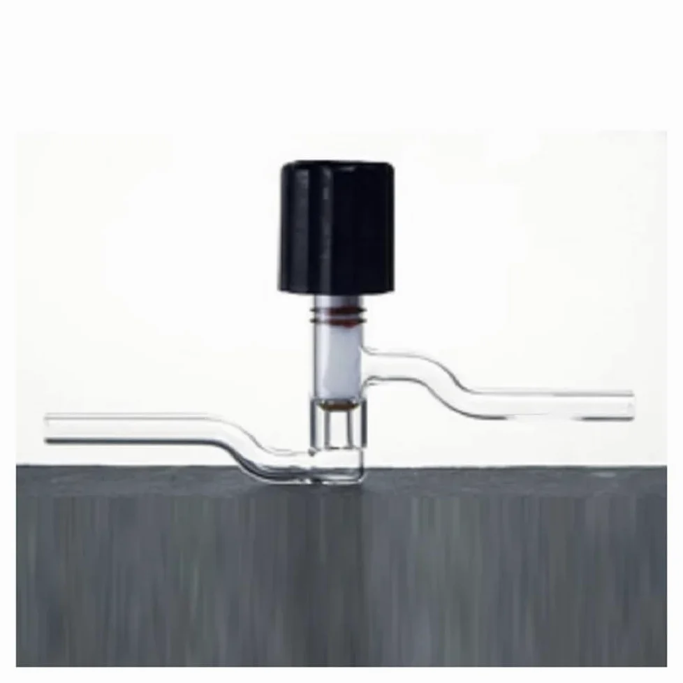 Adaptador de vidrio, Adaptador FlowCtrl de vacío Válvula matraz Boro High Vac 180D PTFE ORing Pol barriles 0-4/8mm S56(S560008)