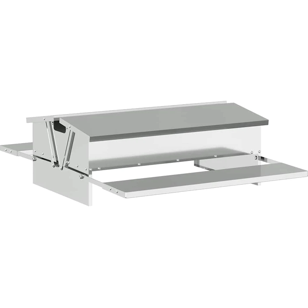 Mangloder - Alimentador para gallinas de acero galvanizado plateado, 75 x 53 x 20,5 cm, capacidad de 10 kg, comedero para interior y exterior, resistente a la intemperie y al agua para alimentación