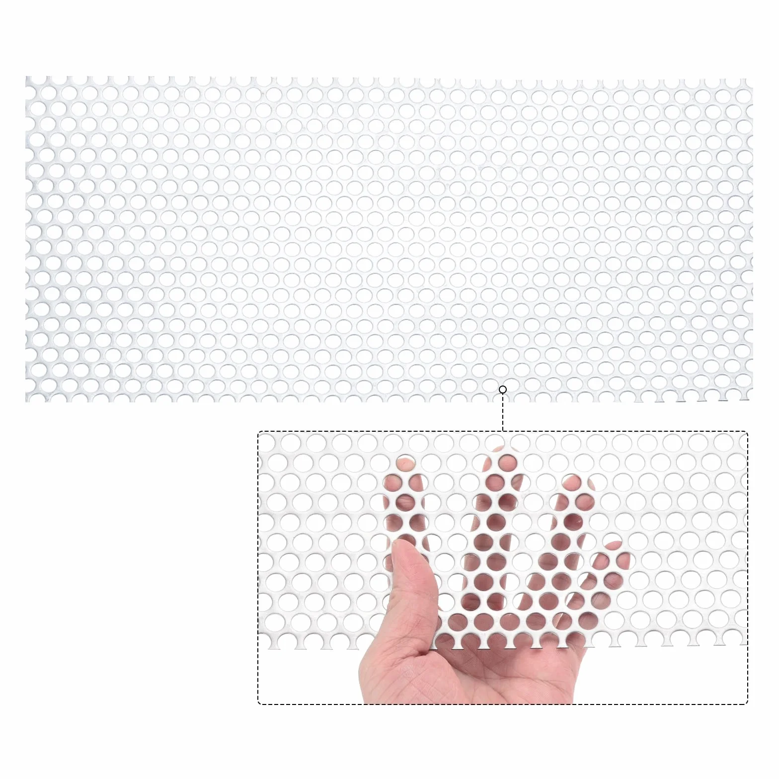 PATIKIL Chapa Perforada de Acero Inoxidable 304, 15.7" x 7.9", Malla Metálica Expandida de 19GA, Rejillas Decorativas para Ventilación