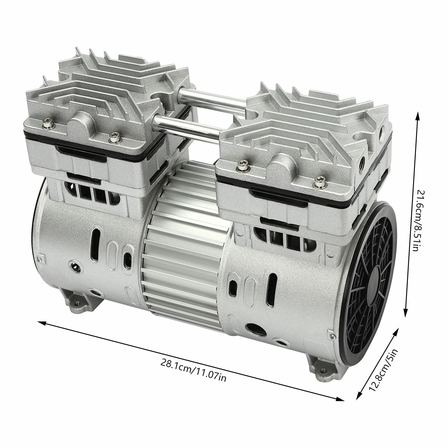 Bomba de vacío sin aceite, 800 W, bomba de vacío, sin aceite, bomba de vacío industrial de laboratorio, velocidad 1400 rpm, para experimentos de estanqueidad de gas, aspiración quirúrgica al vacío