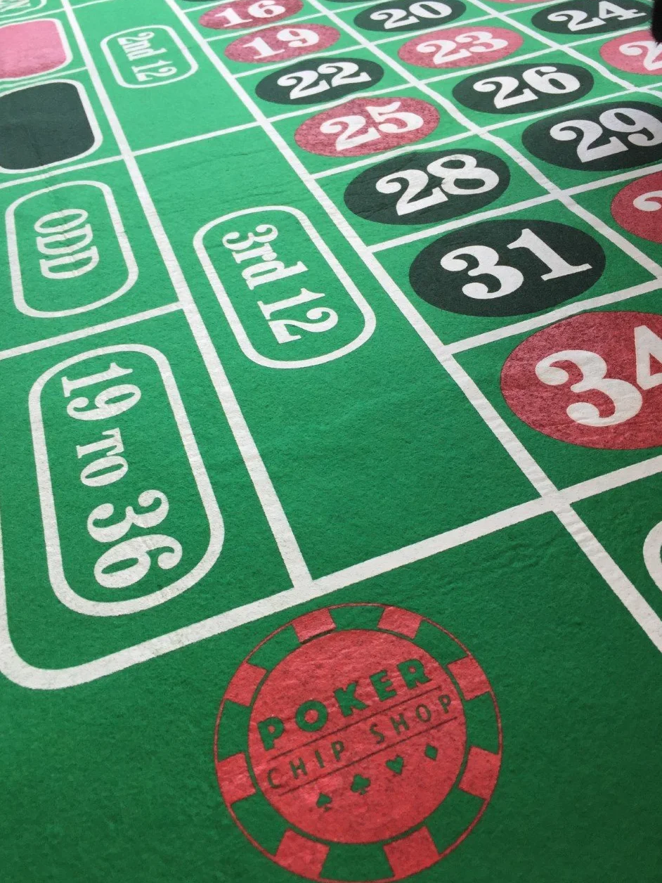 Giant Green Roulette Felt Baize Cloth 180cm x 90cm Large Playing Area