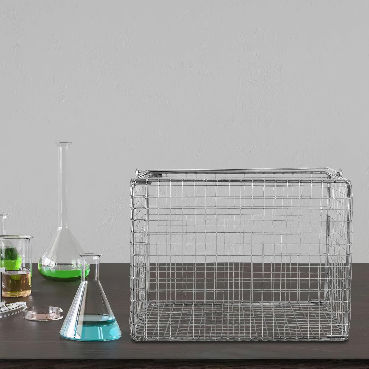 Ciieeo Cesta de Limpieza Ultrasónica de Alta Temperatura Cesta de Acero Inoxidable para Inmersión y Escurrido para Precisión y Uso Laboratorio