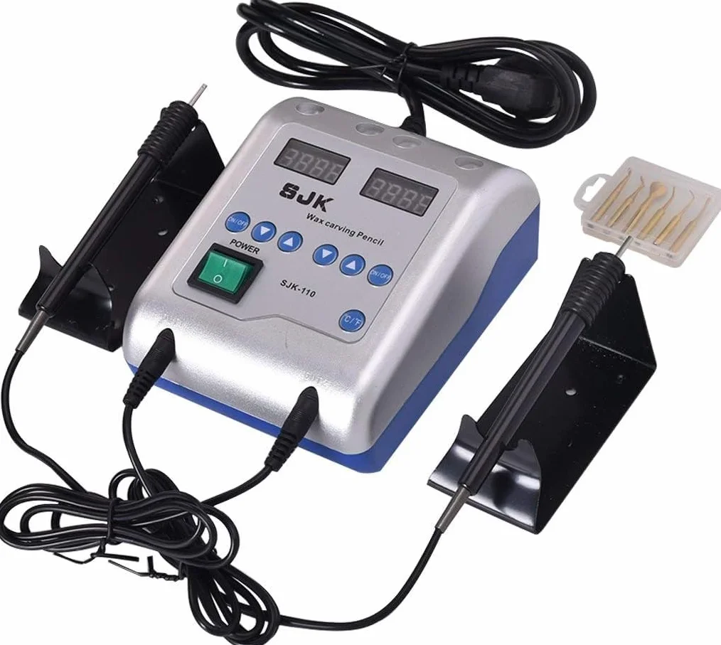 ElectroEspátula Espátula eléctrica para modelado de cera 2 lápices 6 espátulas odontología