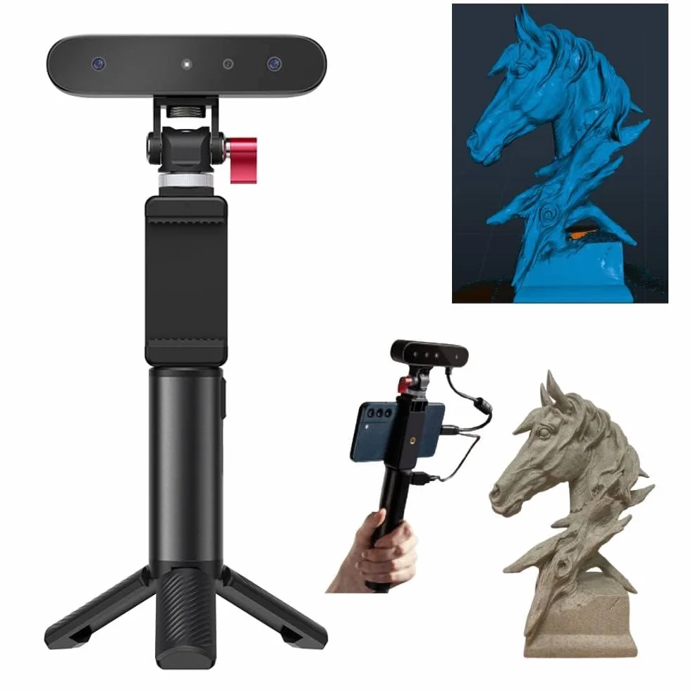 Creality CR Scan Ferret Escáner 3D para impresión 3D, Seguimiento Antivibración, Precisión de 0,1 mm, 30fps Escaneo Rápido a Todo Color, portátil escáner Zum Scannen großer und kleiner Objekte