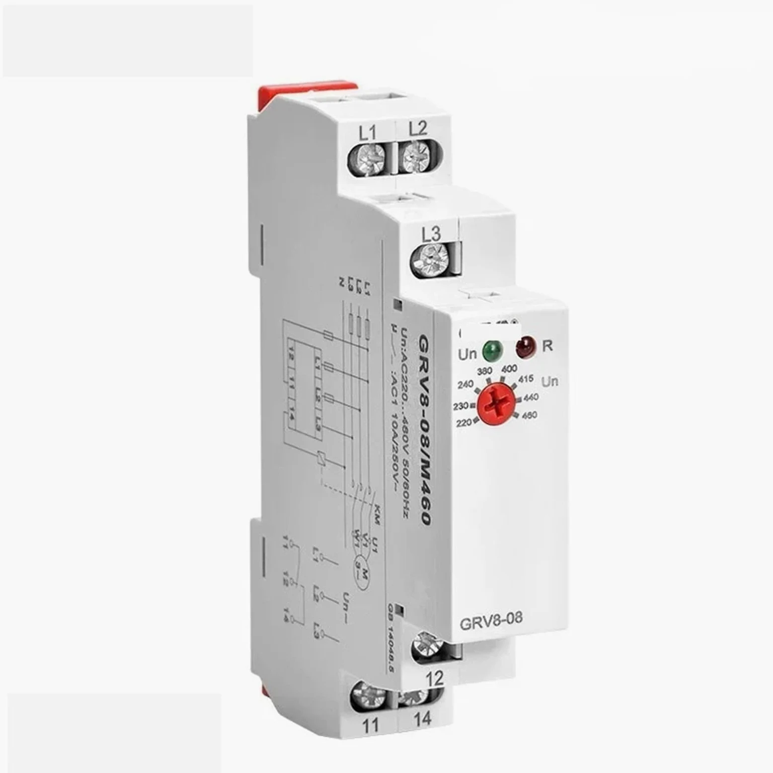 Relé de sobretensión y subtensión GRV8-08 Relé de control de asimetría de secuencia de fase y falla de fase 1 pieza(GRV8-08D M460)