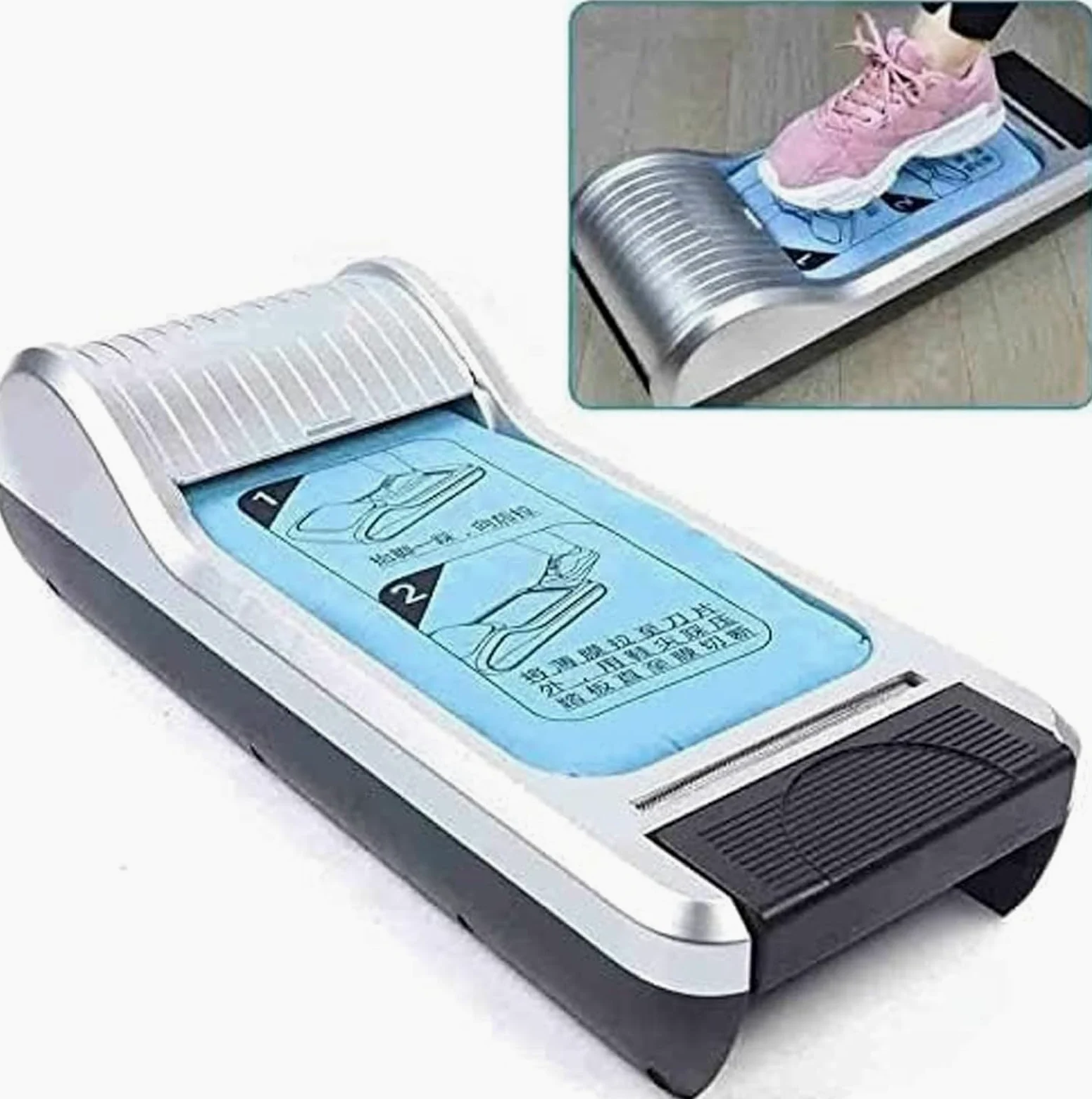 MáQuina Dispensadora AutomáTica Inteligente de Cubrezapatos Desechables con Pedal y Recambio de 3 Rollos de PelíCula para Uso DoméStico y en Laboratorios