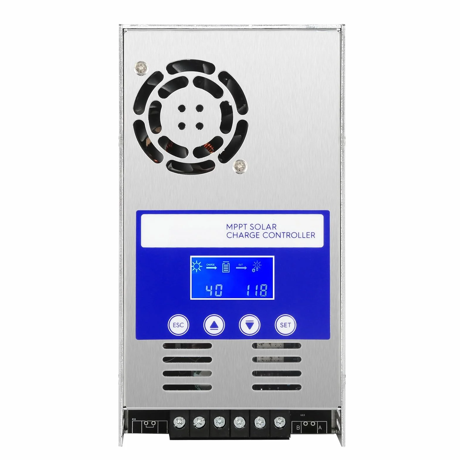 Jadeshay Regulador Solar, 60A Controlador de Carga Solar 12V 24V 36V 48V Auto Detección MPPT Regulador de Carga Solar Ajustable Entrada Máxima 180V para Baterías AGM GEL de Plomo y Litio