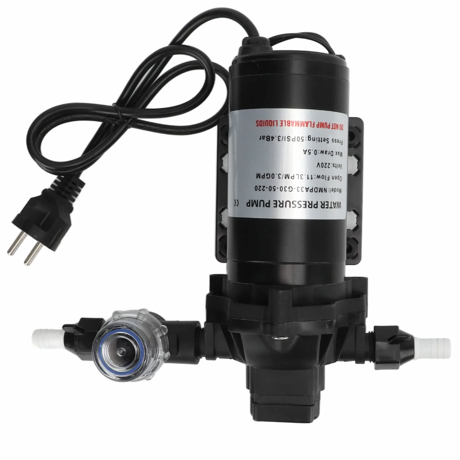 Akozón Bomba de Diafragma de Agua 220V 11.3LPM 50PSI Autocebante