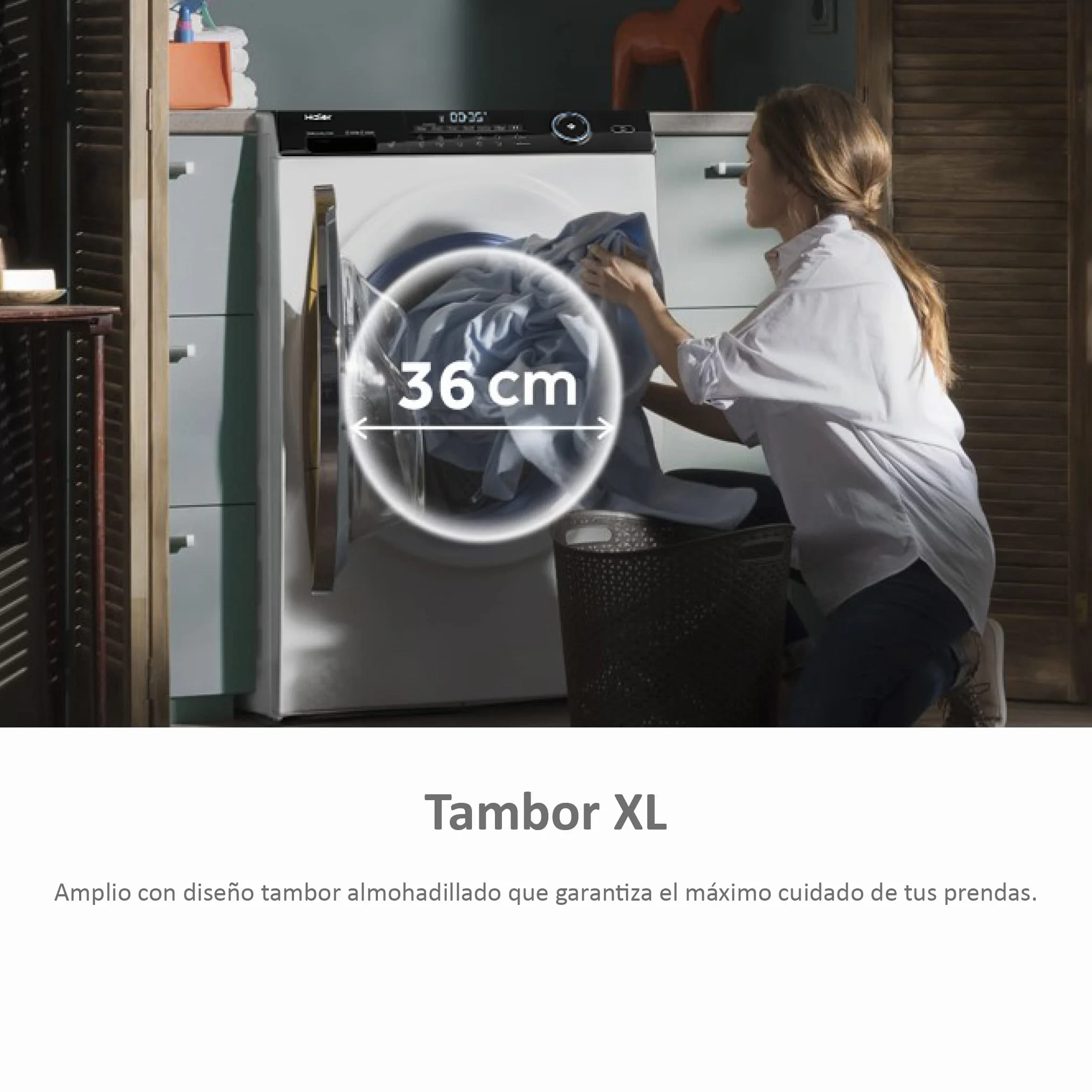 Haier I-Pro Series 7 Secadora con Bomba de Calor 9KG Función Vapor I-Refresh Motor Inverter 14 Programas