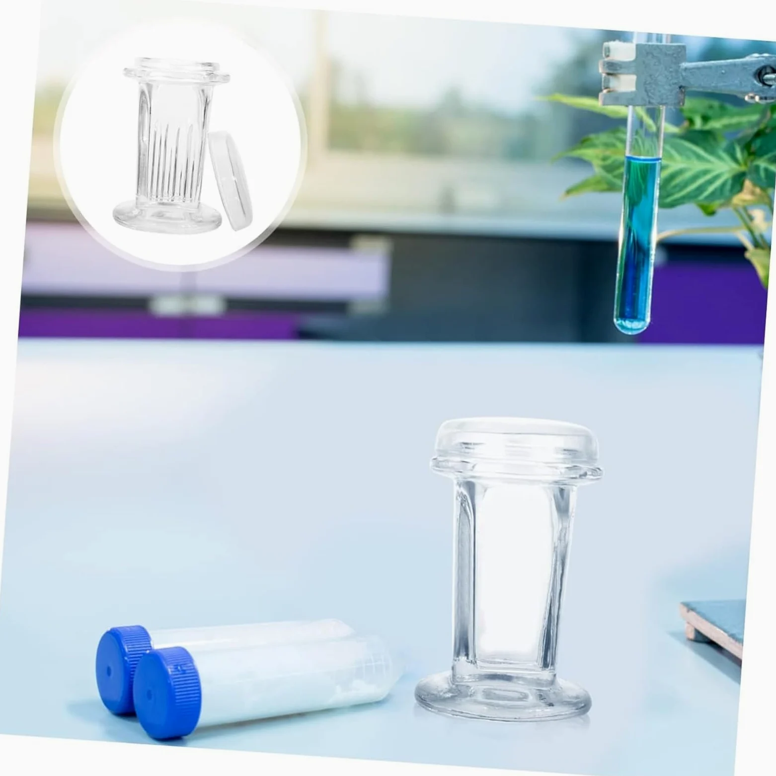 Frasco de Vidrio para tinción de patología, Redondo, Cuadrado, Boca esmerilada, para Laboratorio, con Tapa, de Alta Transparencia, para tinción de portaobjetos, para tinción