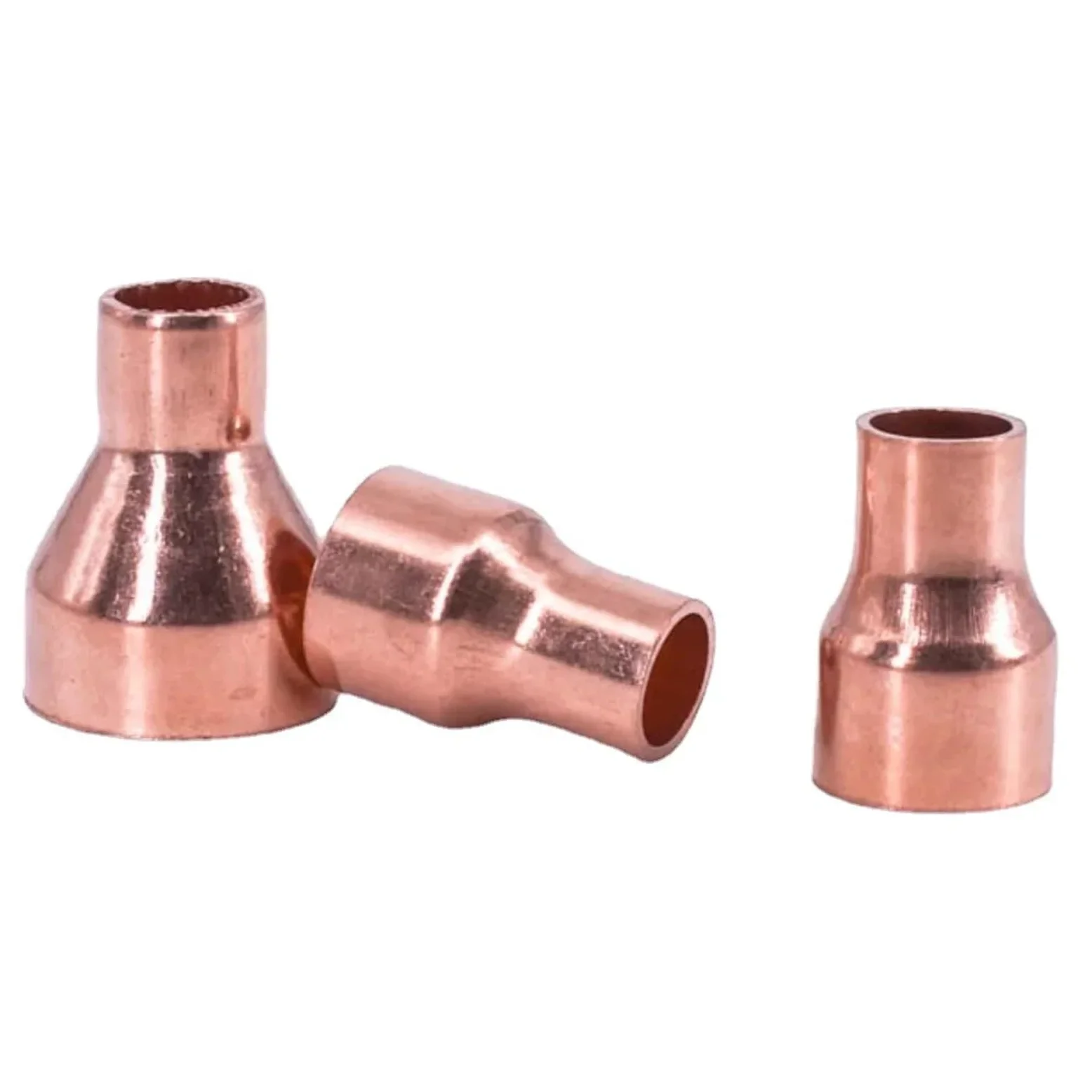 5pcs 6.35 8 10 12.7 15 16 19 25 28 32mm Pure Copper End Feed Solder Reducer Plumbing Pipe Fitting Connector Coupler Air Conditioner(38mm To 35mm) Brass Hose