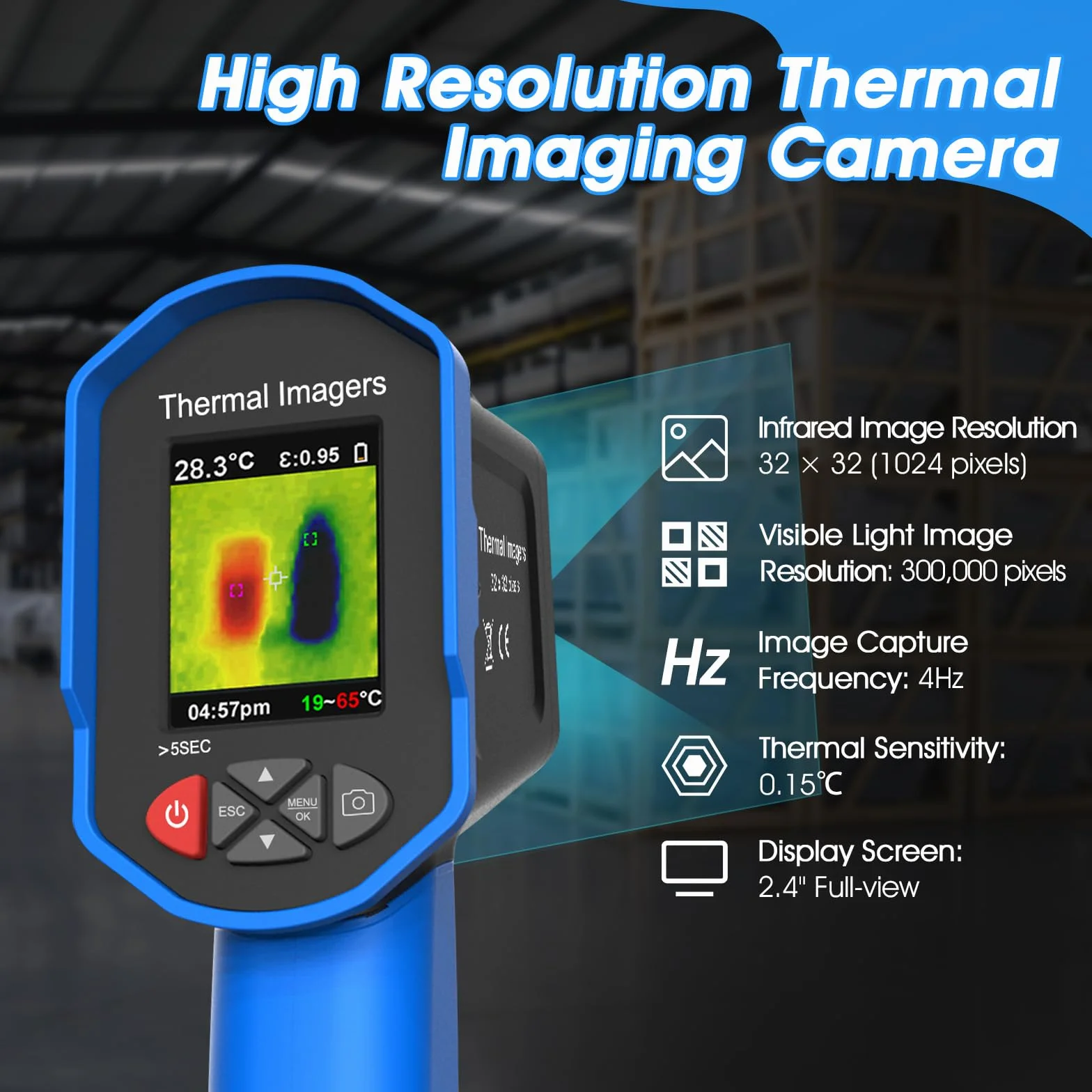 Cámara Termográfica Infrarroja, 32x32 IR Thermal Imaging Camera, -40°C a 330°C, Cámara Infrarroja para HVAC Climatización, Advertencia de Equipos, Inspección de fugas