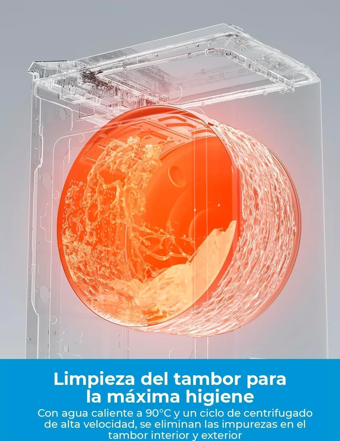 Midea Lavadora Carga Superior 6kg 1200 RPM 15 programas diseño ultra slim Función de vapor Lavado Rapido Modo ECO