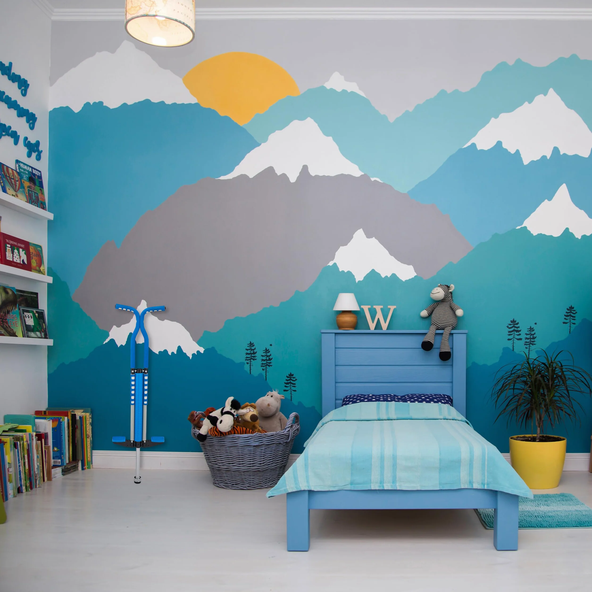 Relaxdays Pogo Saltarín Niños hasta 60 kg, Acolchado, Antideslizante, Acero Inoxidable, Azul