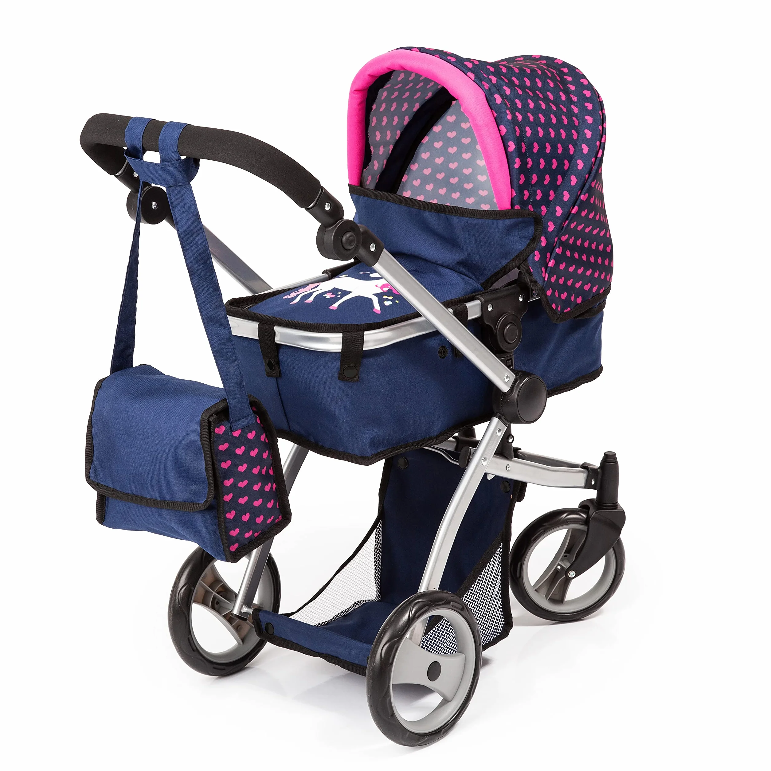 Bayer Design Set de Cochecito para muñecas Grandes Combi Milano Altura Ajustable