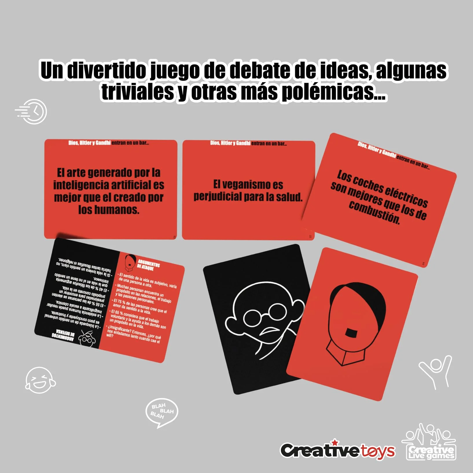 Juegos de Mesa Debate con Humor Inteligente y Cartas para Defender Ideas Controvertidas Set Estratégica Retórica