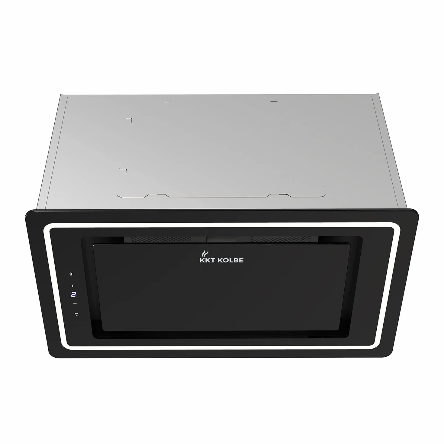 Campana Extractora Isla 52 cm Acero Inoxidable Vidrio Negro Apagado Automático LB520