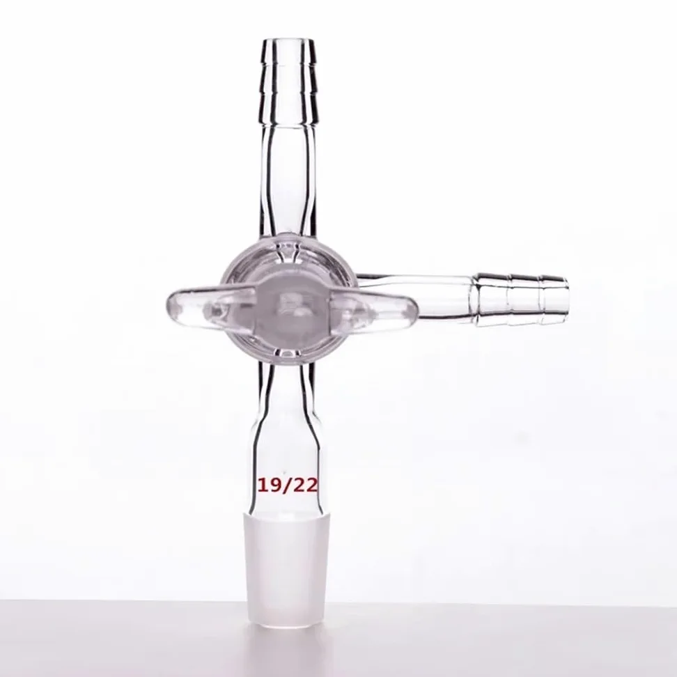 Adaptador de destilación Conjunta, Adaptador de matraz de 2 mm, PTFE o Vidrio, válvula con Junta en T, Varios tamaños, A68(A681420)