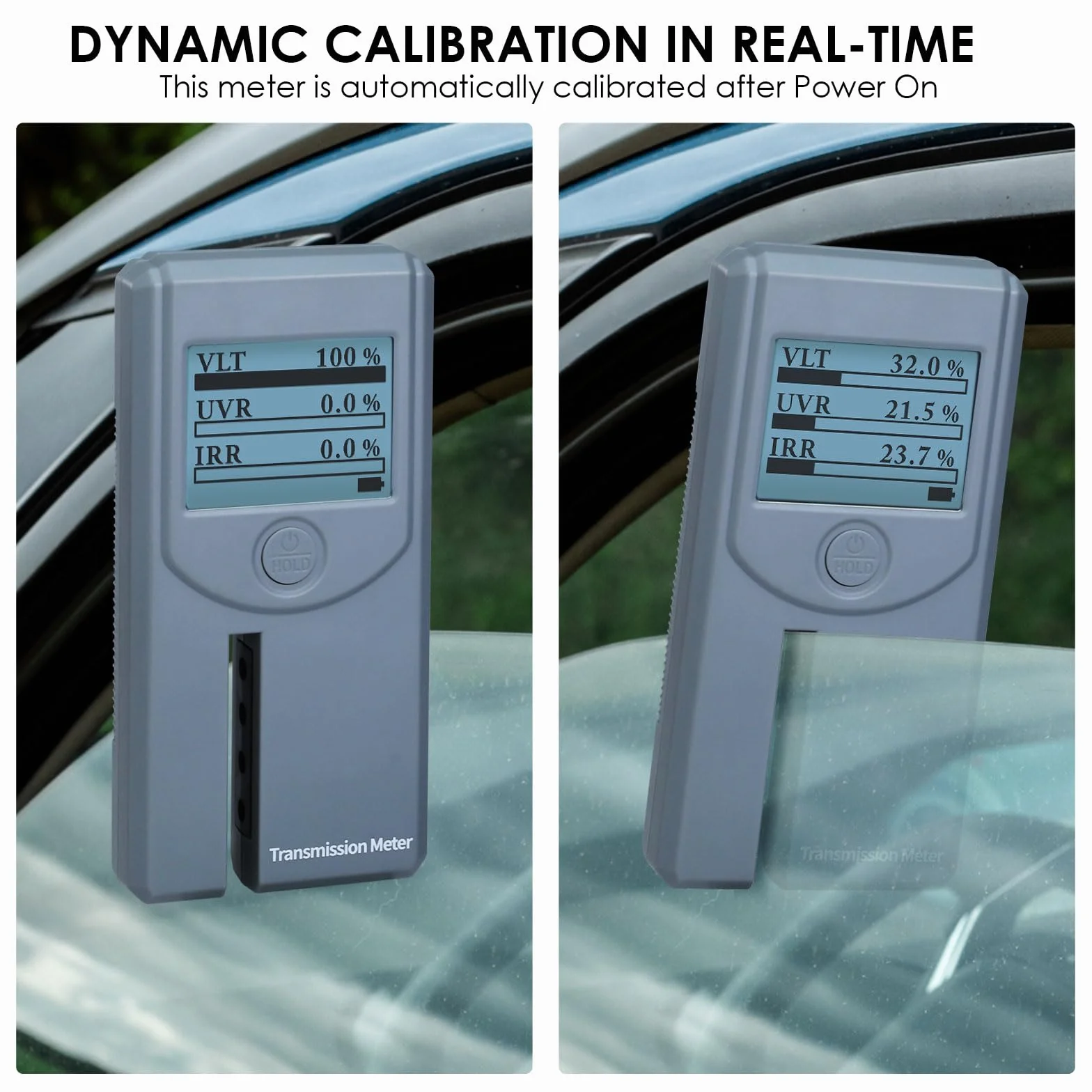 Medidor de tintado portátil calibración automática medición VL UV IR transmisión película solar