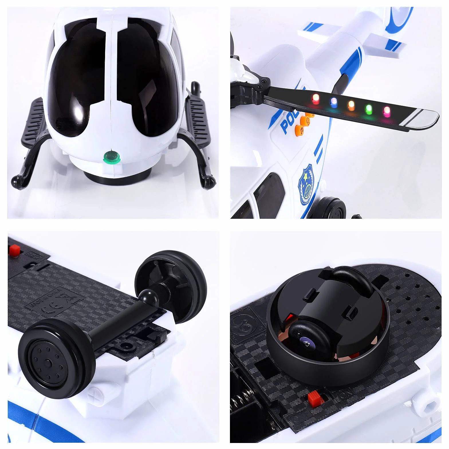 Juego Aviones de Control Remoto, Helicóptero Rescate, Avión Coche Educativo con Ruedas Inercia, Luces LED y Música para Niños 3-8 Años