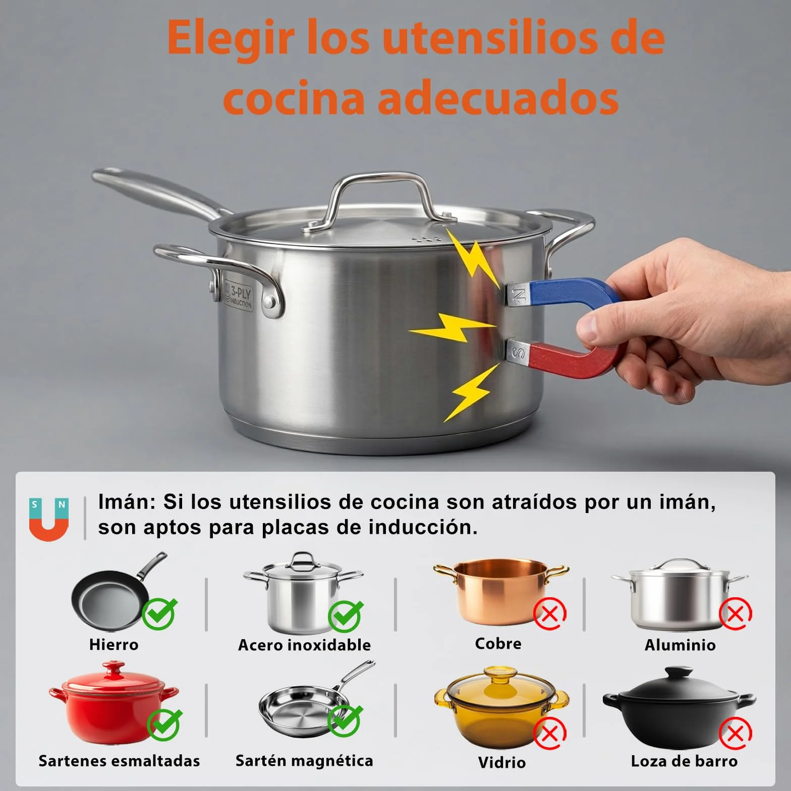 Placa inducción 2 fuegos 30cm 3500W Booster cierre seguridad