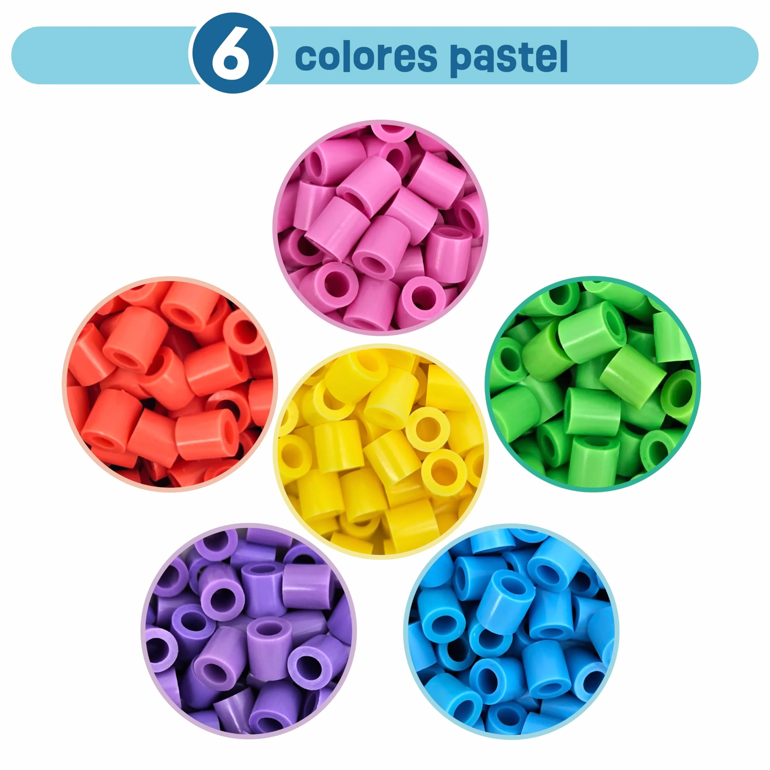 Smowo 1000 Perlas Grandes 10 mm 6 Colores Pastel Juego Creativo