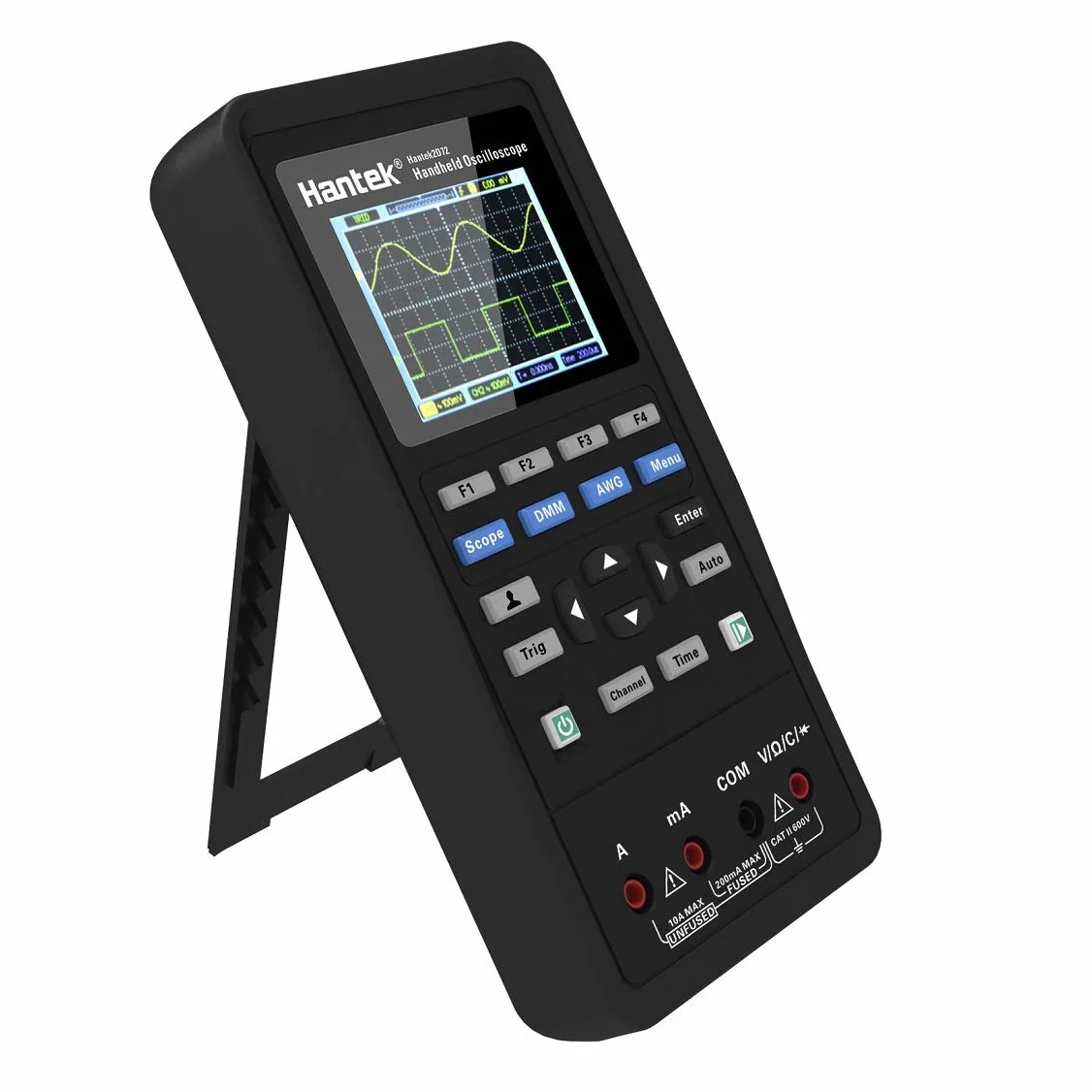 Hantek 2D72 3 en 1 Digital Osciloscopio Generador de forma de onda Multimetro USB Portátil 2 canales 70 MHz 250MSa/s Multifunción Ensayador